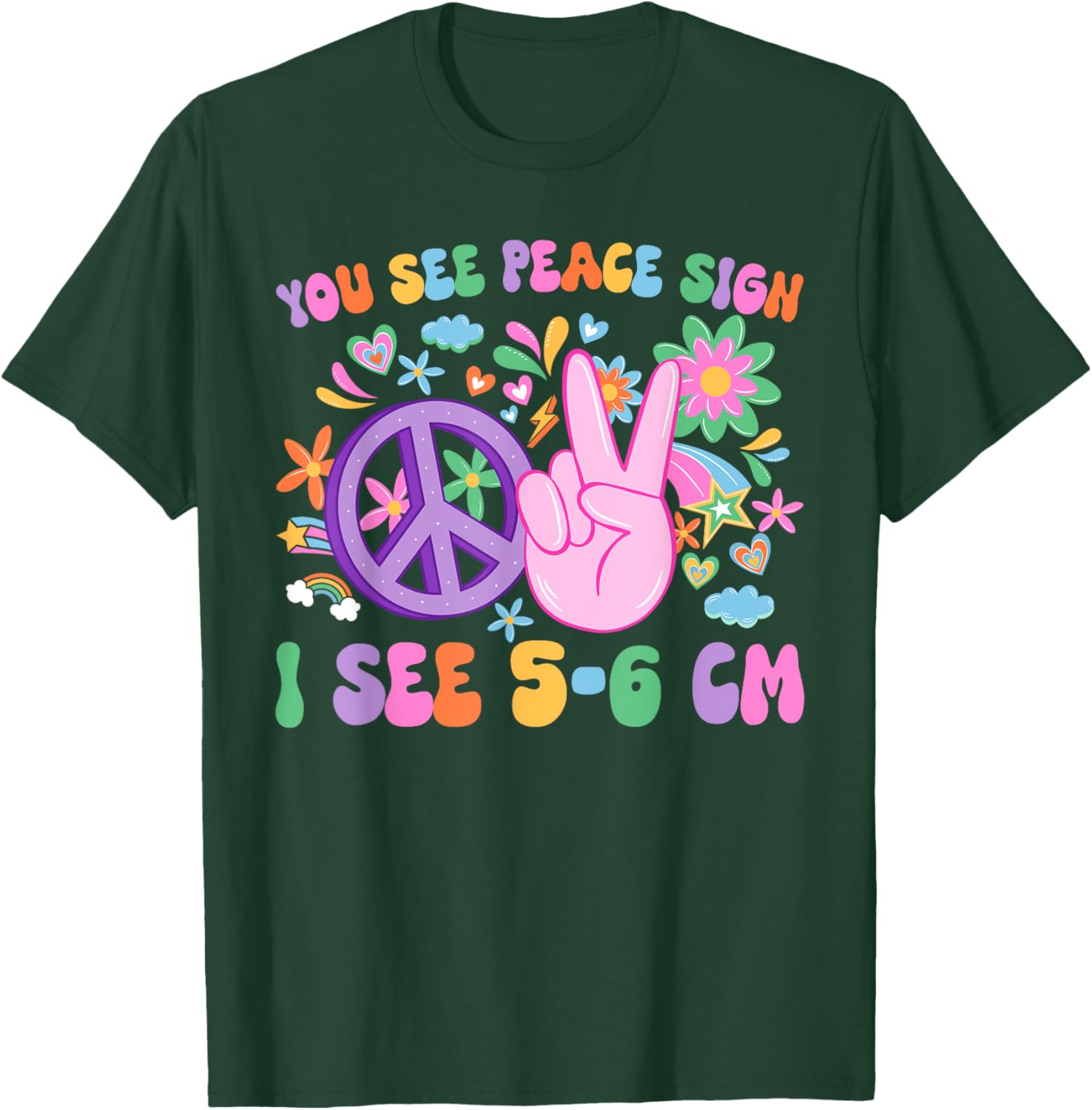 Funny L&D Nurse NICU T-Shirt - You See Peace Sign I See Uterus Design - 7