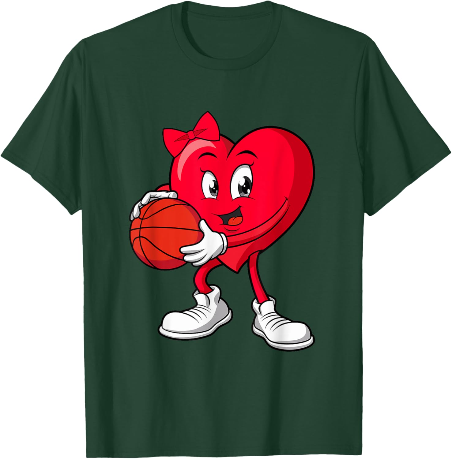 Cute Red Heart Basketball T-Shirt for Girls Perfect for Valentine's Day - 16