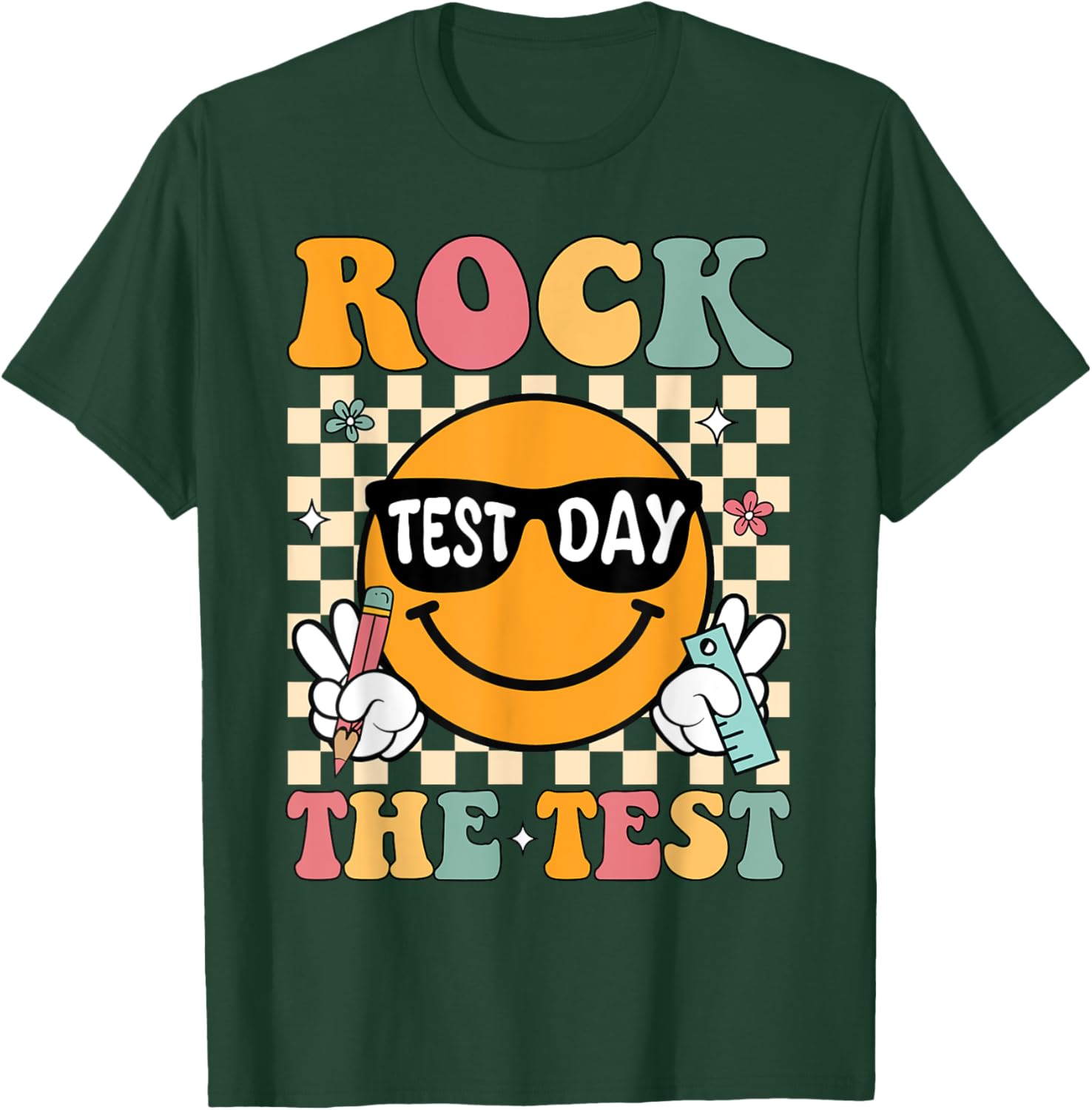 Test Day Rock The Test Teacher T-Shirt Motivational Gift for Educators - 22