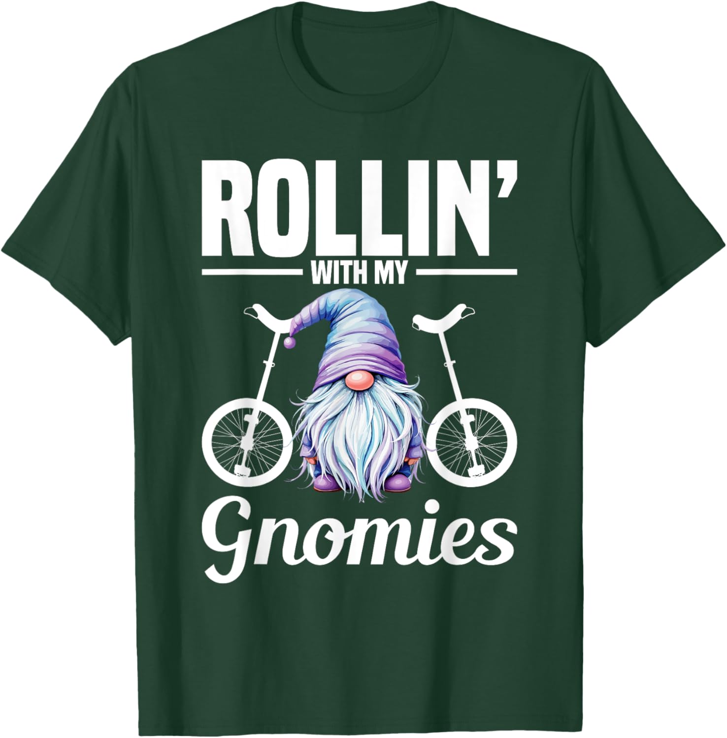 Monocycle Riding Gnomies Unicyclist T-Shirt Fun Apparel for Cyclists - 3