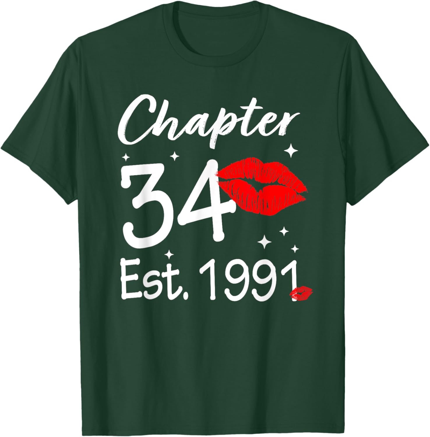 Happy 34th Birthday T-Shirt for Women Chapter 34 Established 1991 - 1