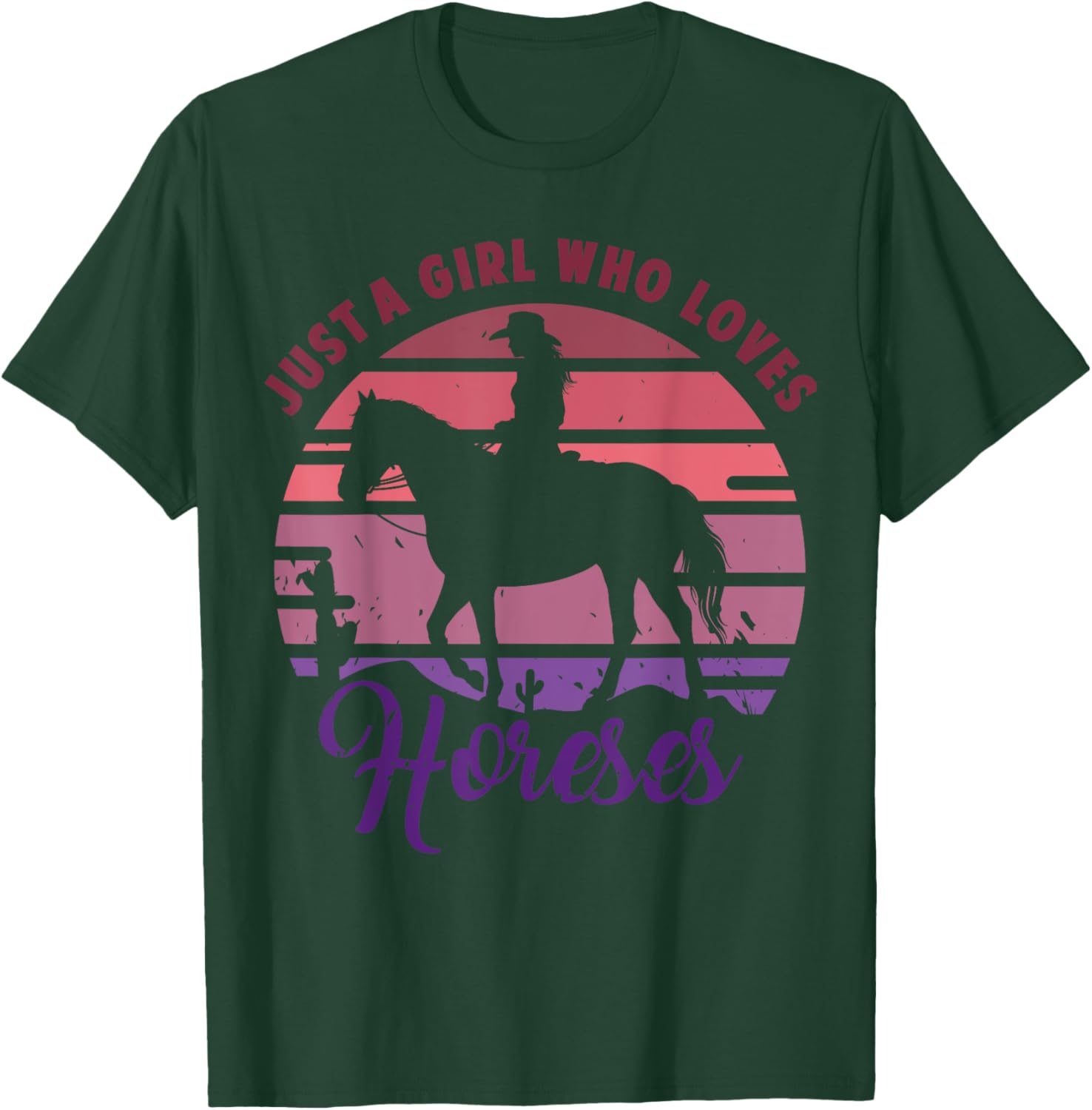 Just A Girl Who Loves Horses T-Shirt for Girls Who Love Horseback Riding - 3