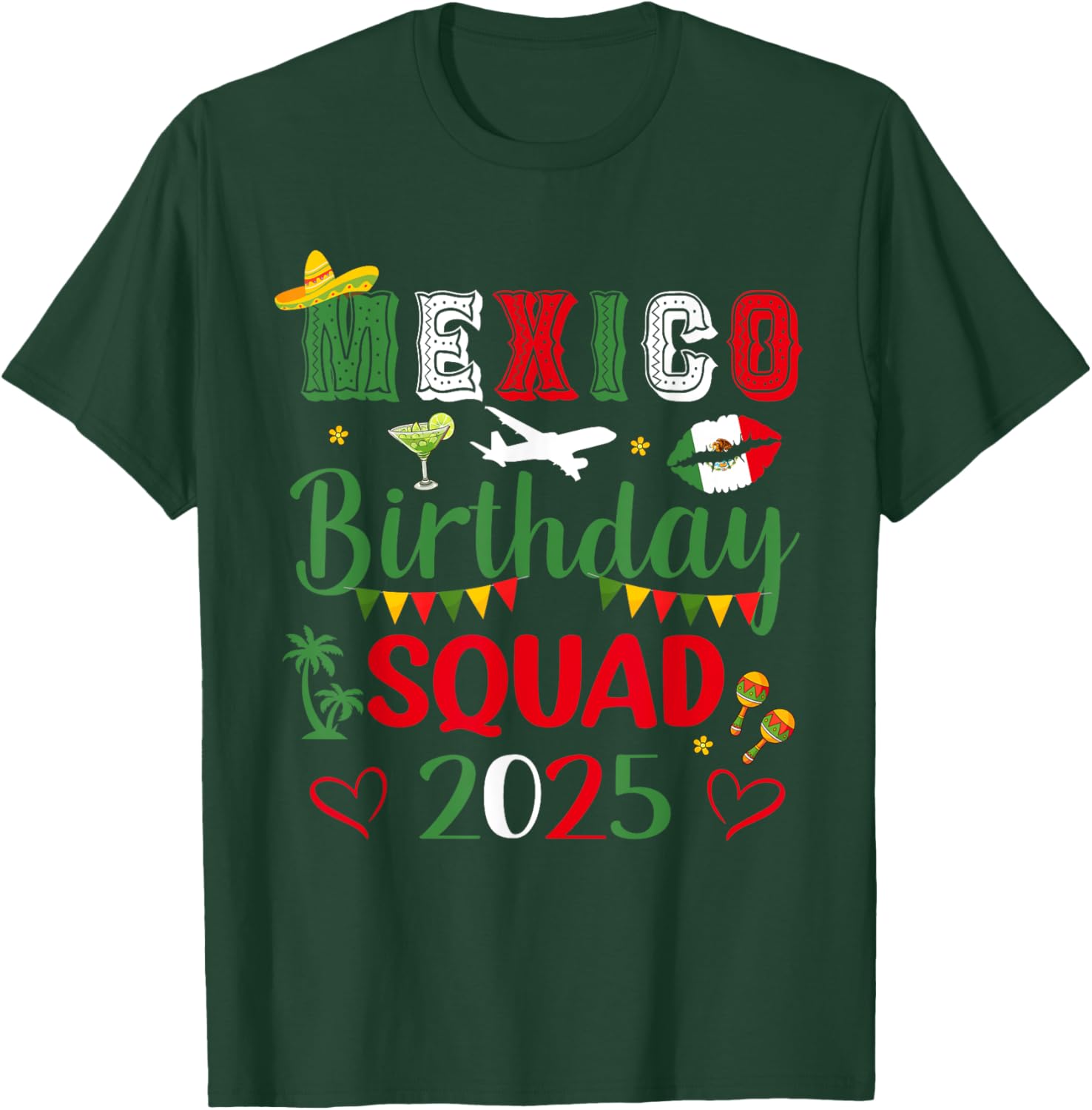 Mexico Birthday Squad 2025 Matching T-Shirt for Vacation Celebrations - 3