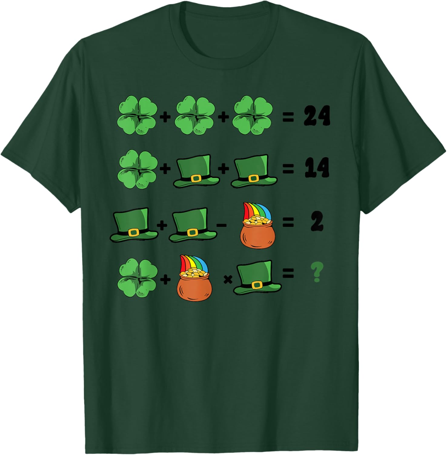 Funny St Patricks Day Shamrock Math Teacher T-Shirt for Irish Celebrations - 16