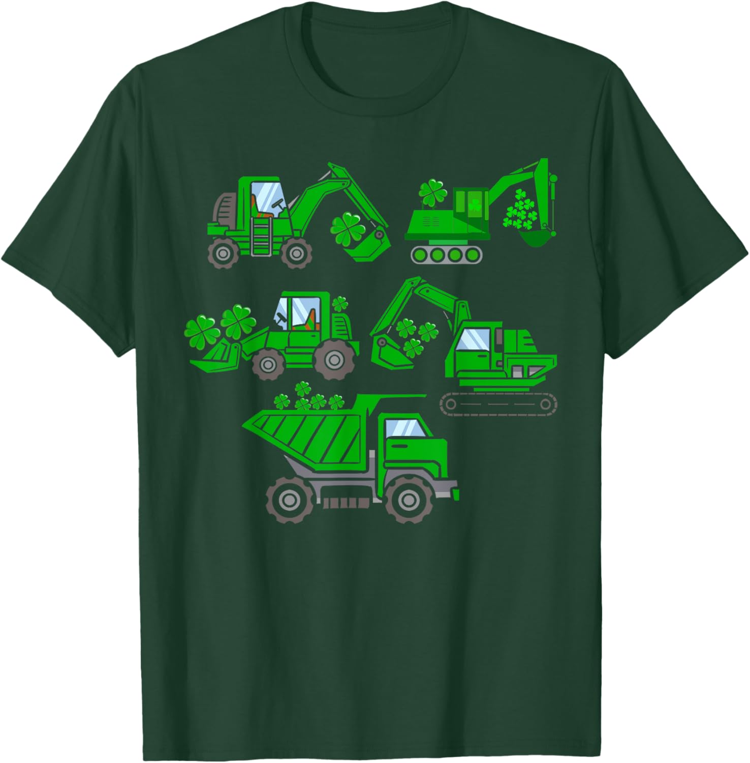 Adorable Kids St Patricks Day Crane Truck Construction T-Shirt for Boys - 4