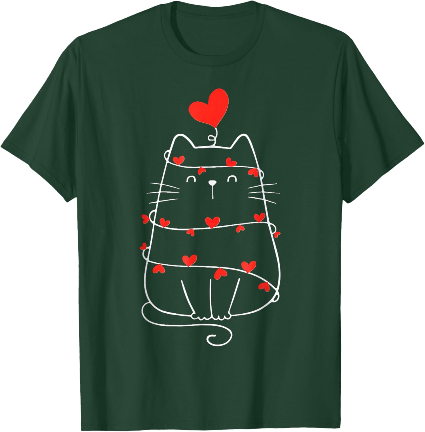 Funny Heart Cat Valentine's Day T-Shirt for Cat Lovers - 8