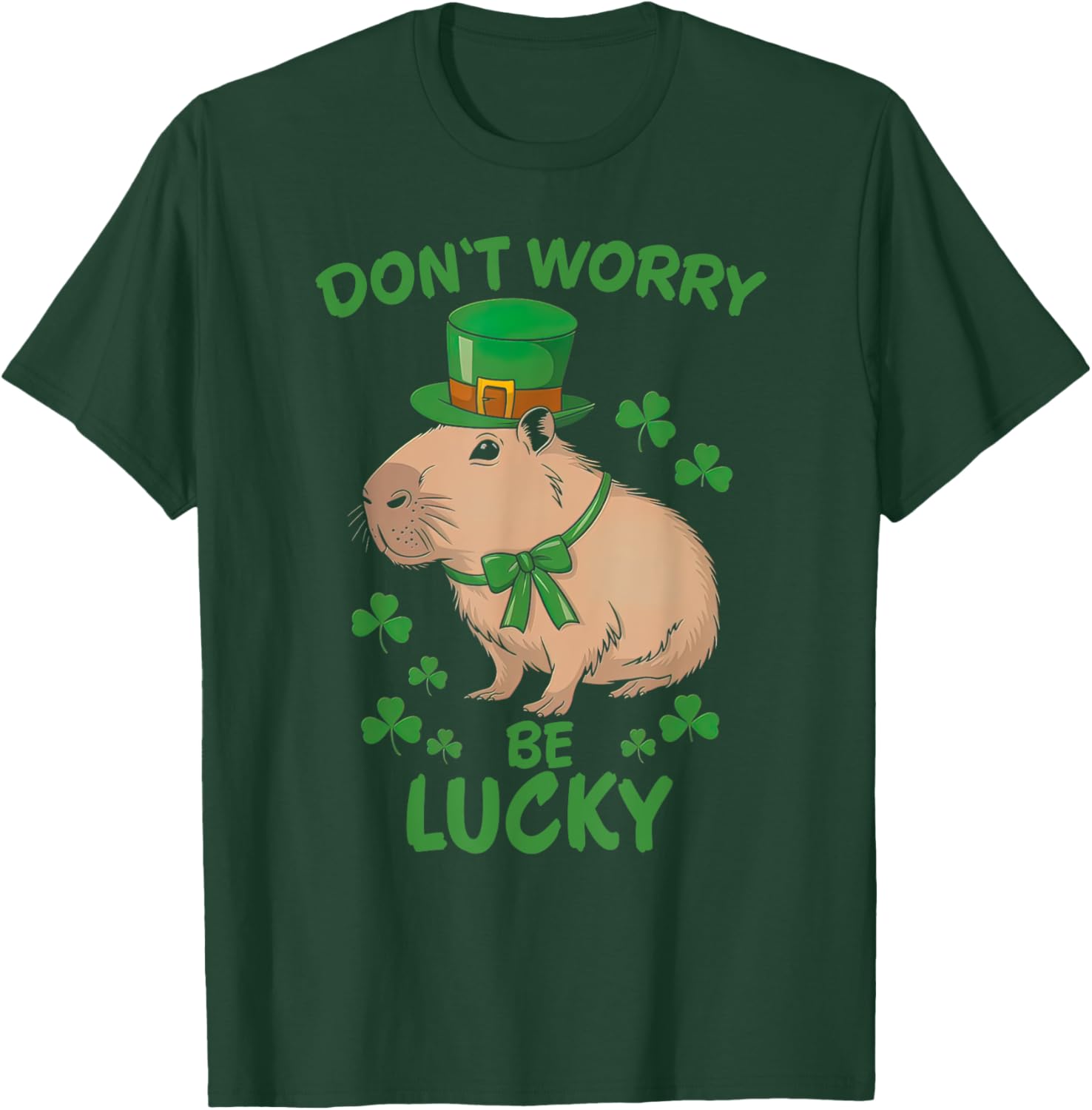 Lucky Capybara St. Patrick's Day T-Shirt Fun Party Apparel for All - 9