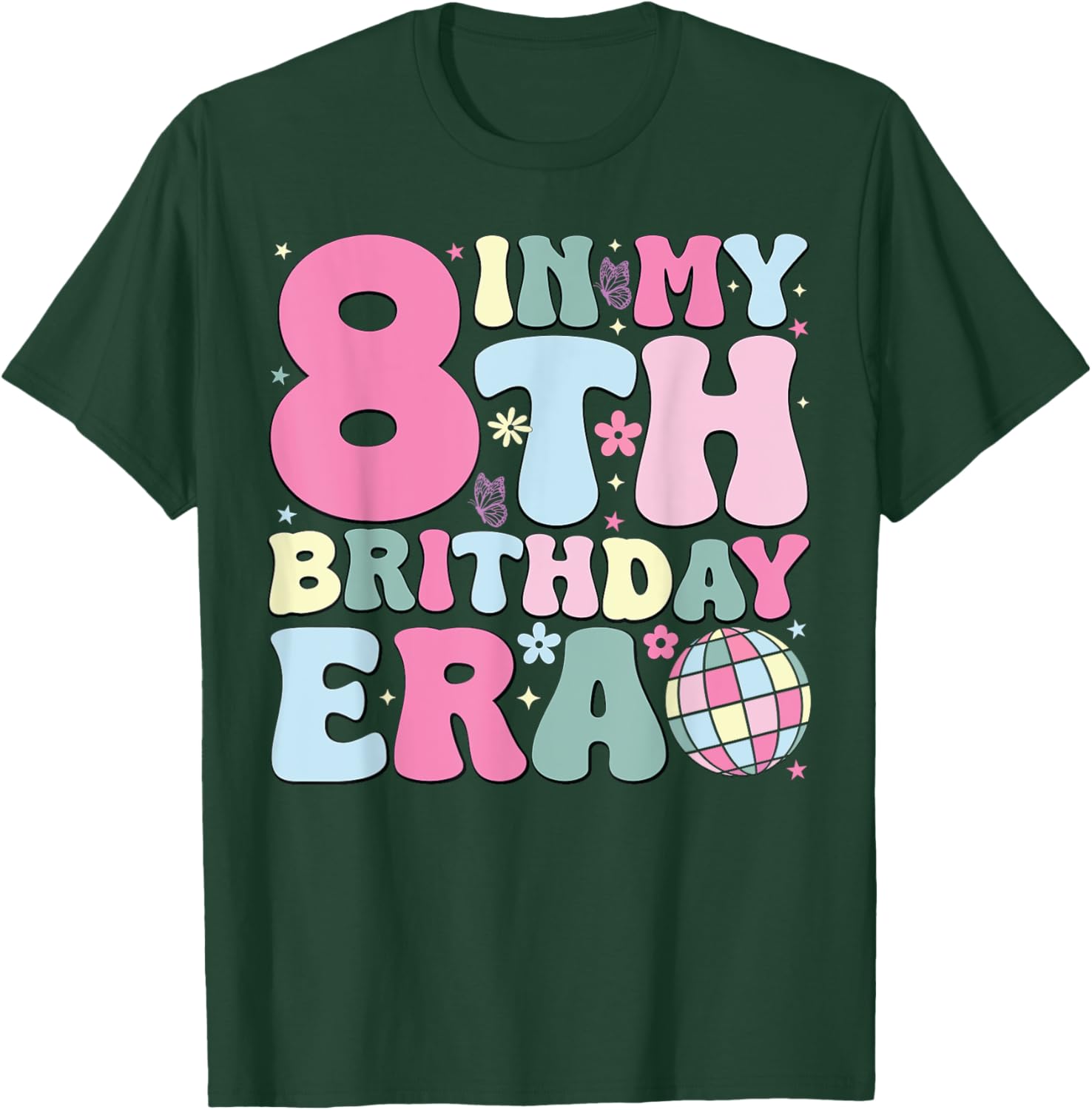 In My 8th Birthday Era Pink T-Shirt for 8 Year Old Birthday Girls - 8