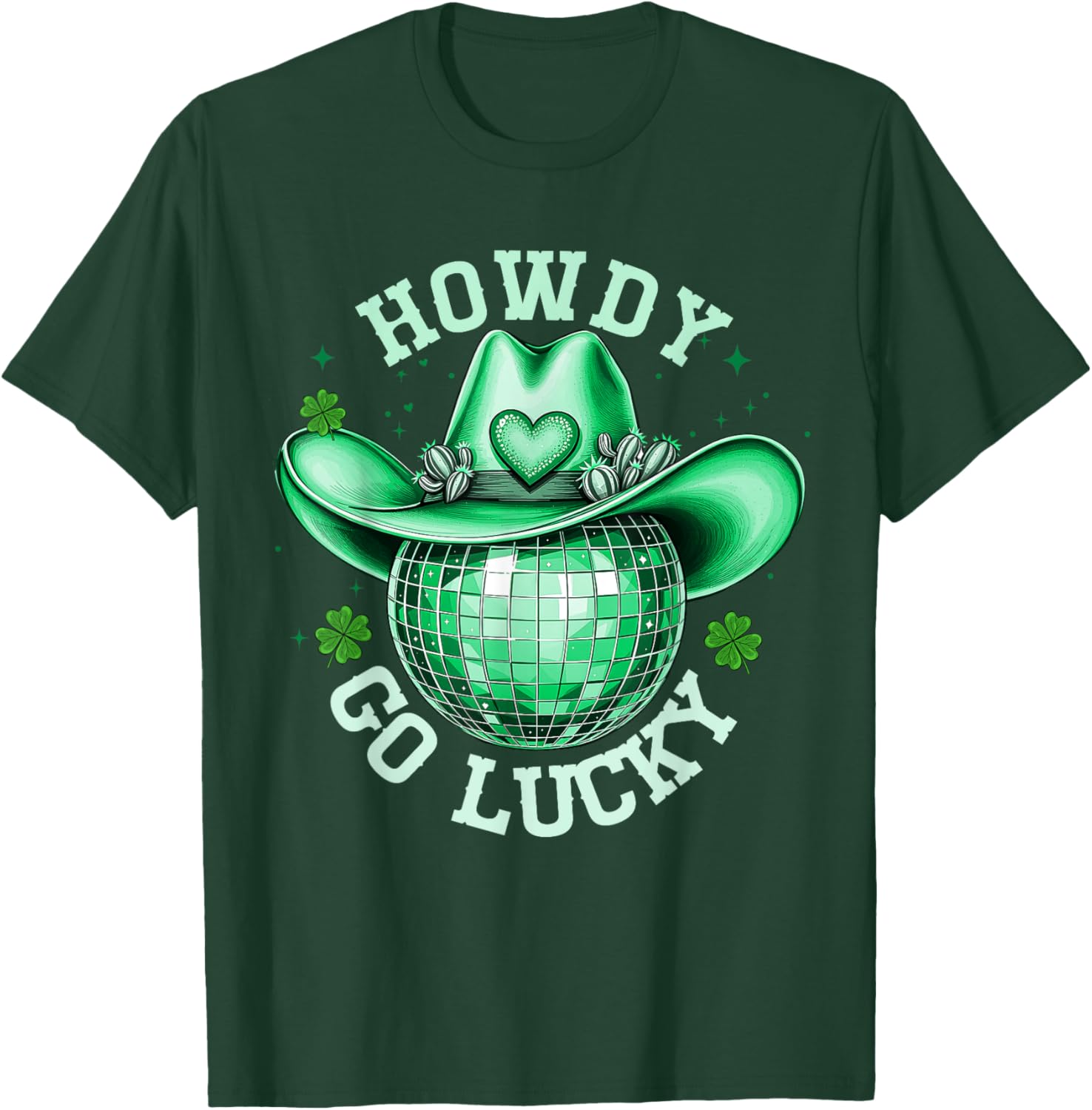 Howdy Go Lucky Disco Western Irish Shamrock T-Shirt for St. Patrick's Day - 8