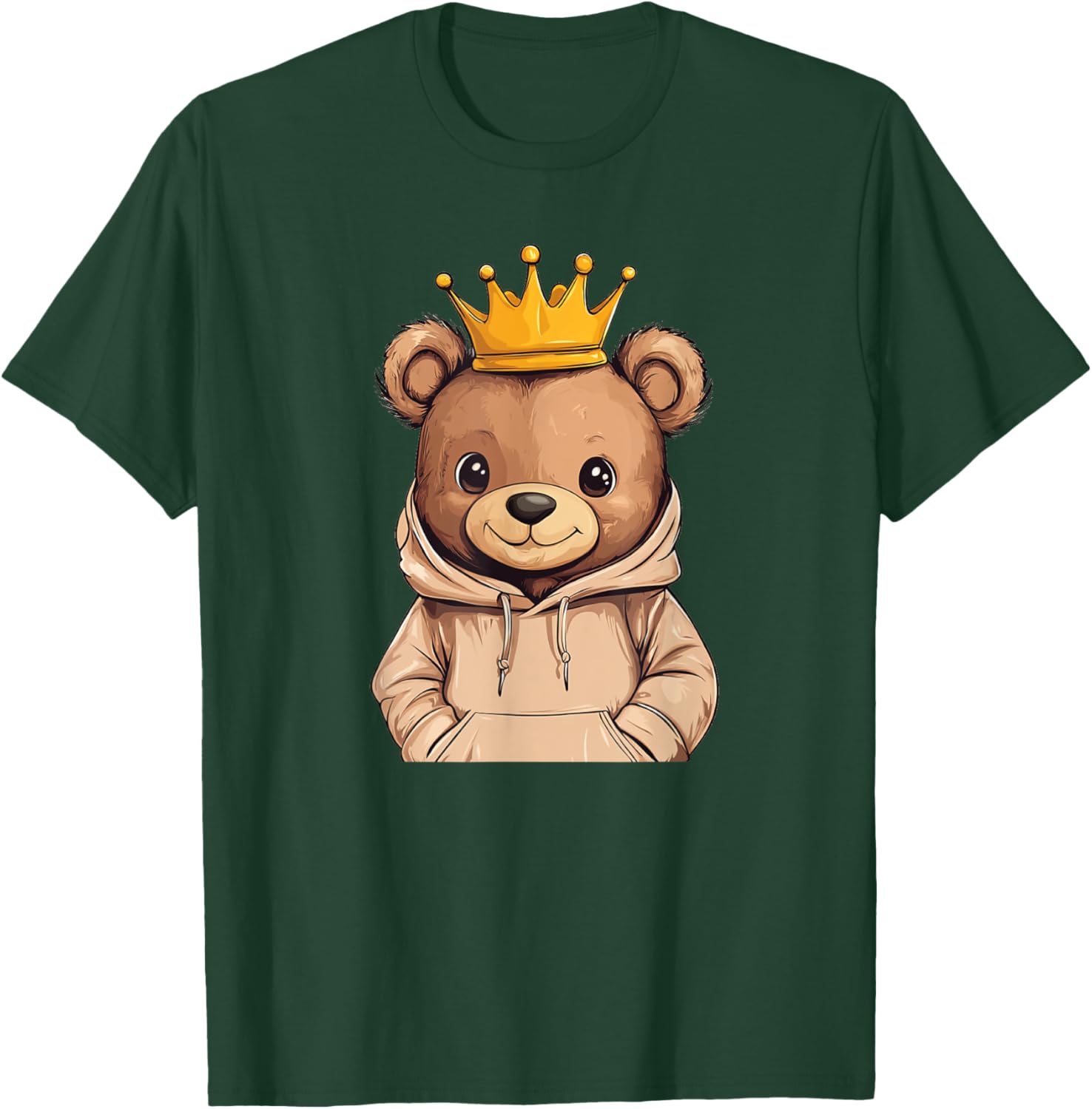 Adorable Cool Teddy Bear King with Crown and Sweater T-Shirt Outfit - 12