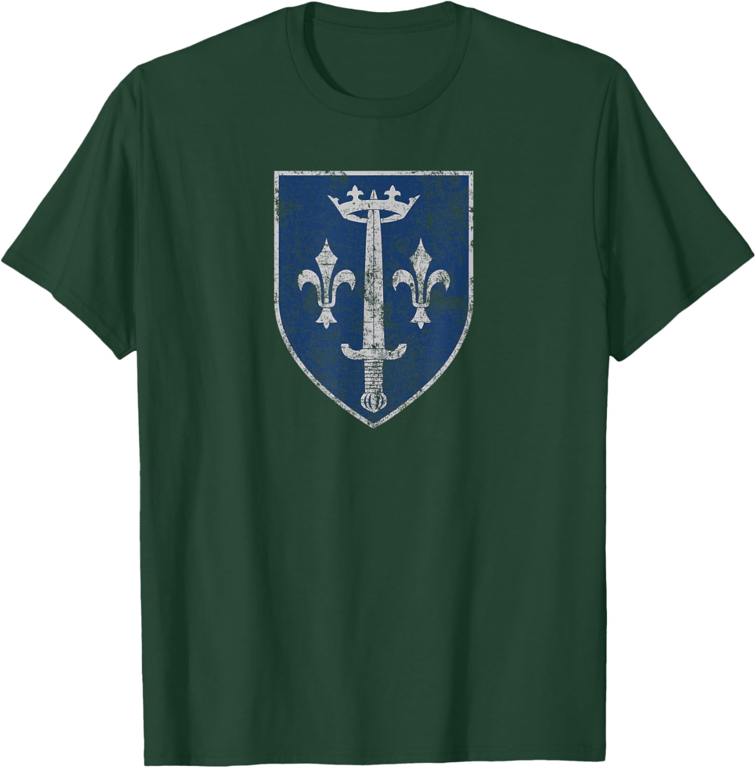 Family Crest of Saint Joan of Arc Distressed Print T-Shirt for Everyone - 20