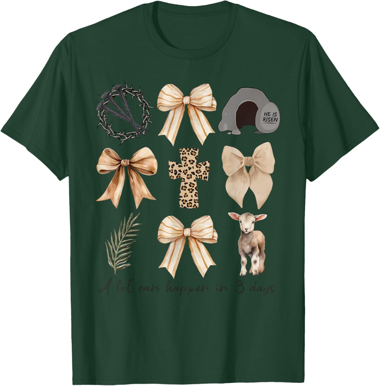 Coquette Bow Christian Easter T-Shirt – A Lot Can Happen in Three Days - 15