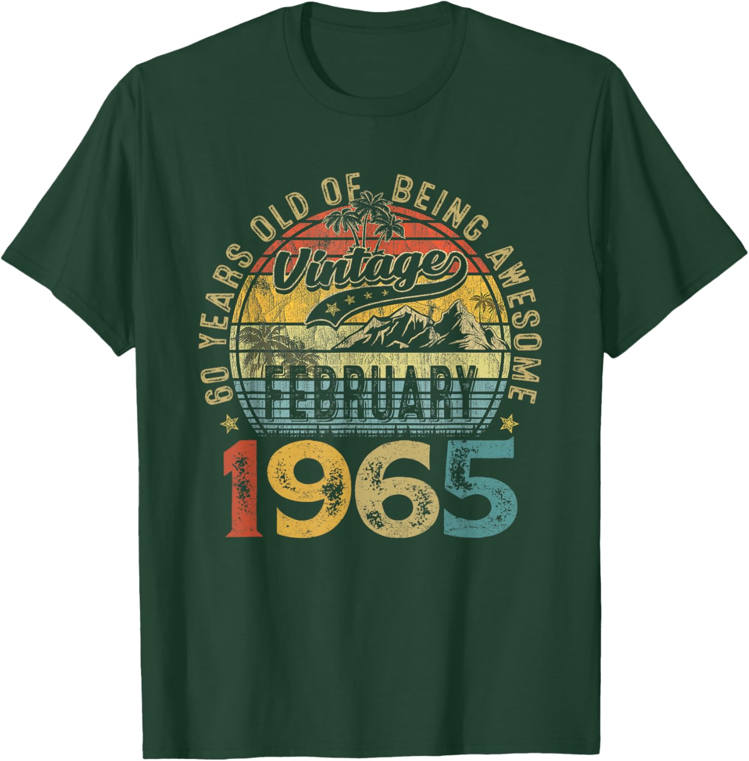 Vintage Retro 60th Birthday T-Shirt for February 1965 Celebration - 5