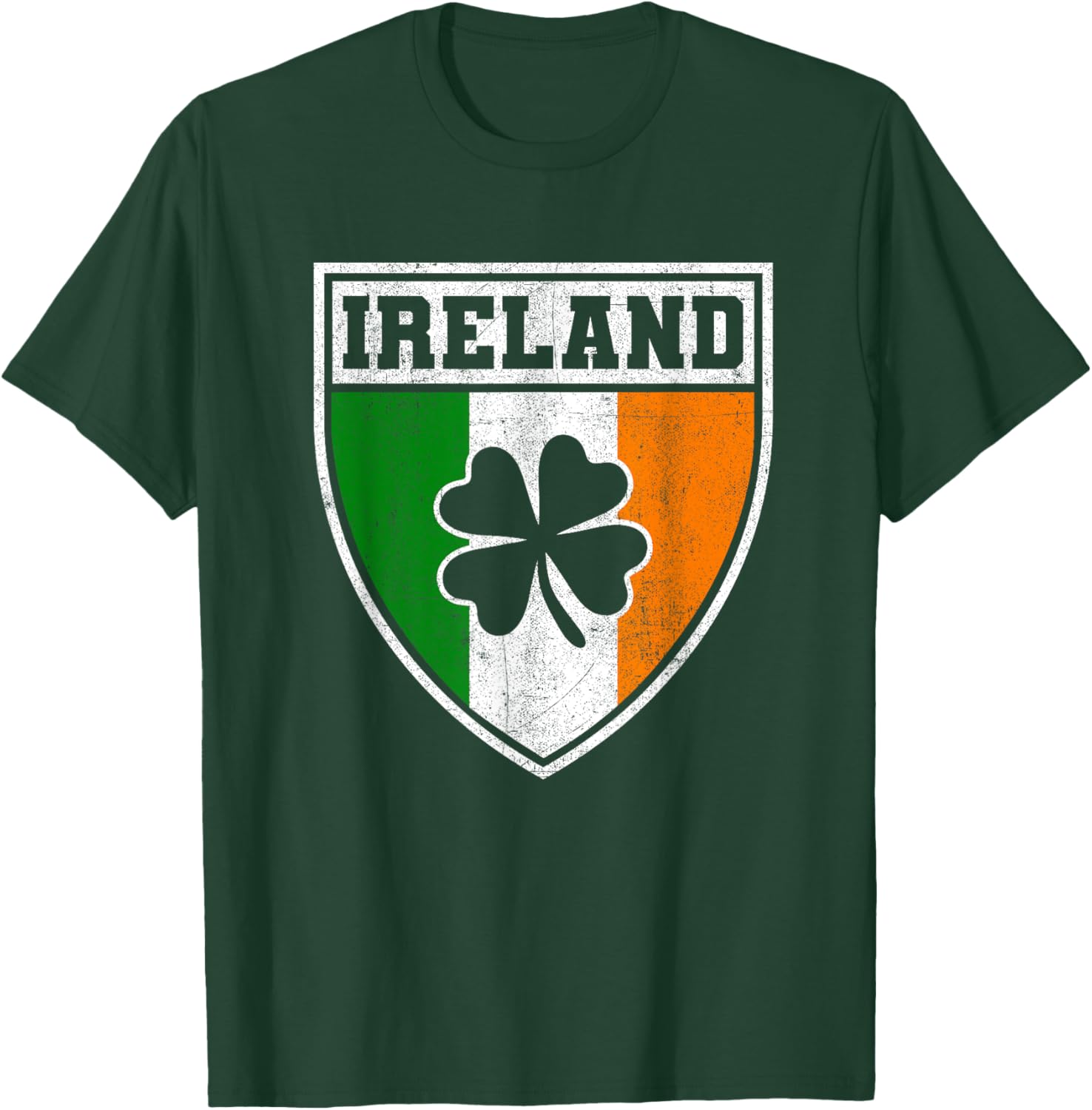 Irish Flag Shield T-Shirt with Shamrock for St Patricks Day Pride - 3