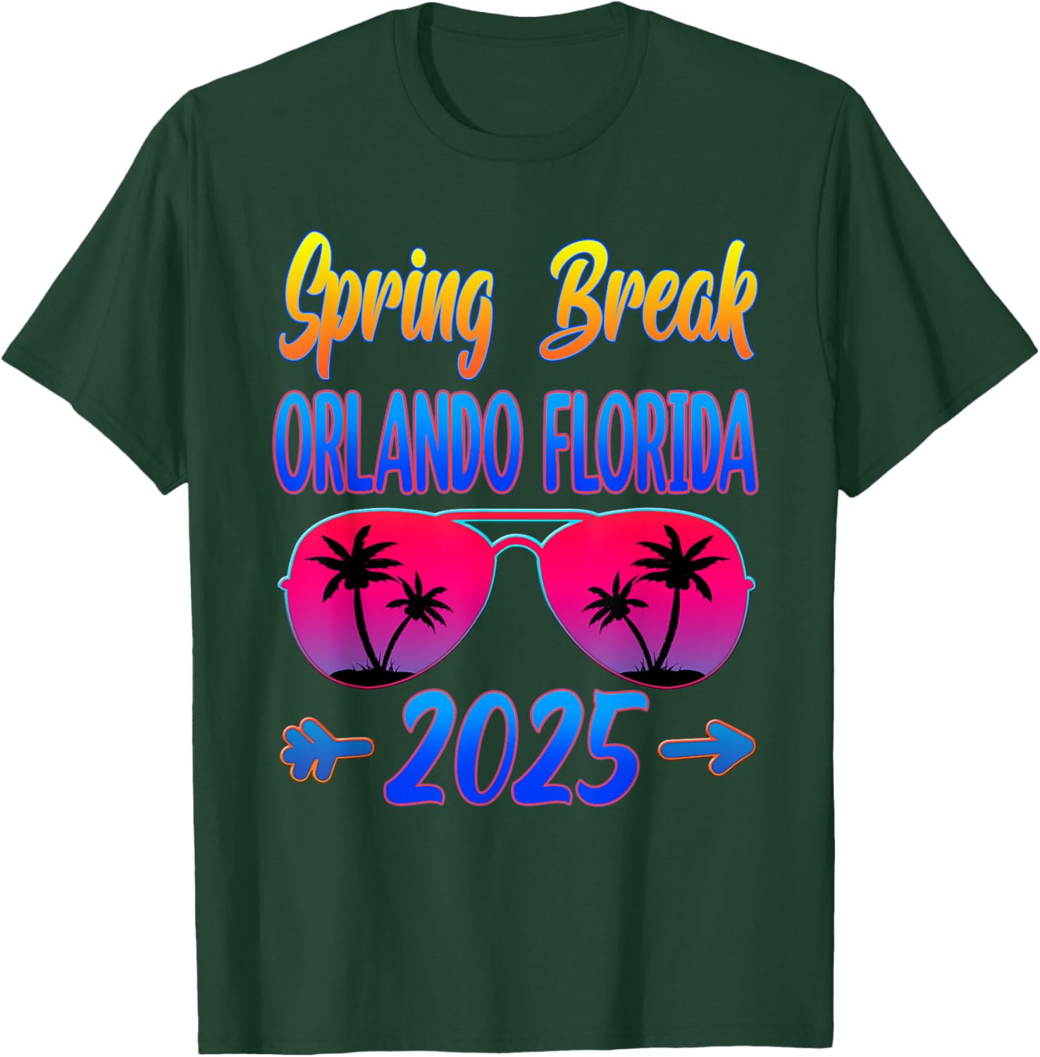 Spring Break Orlando 2025 Beach Group T-Shirt with Fun Glasses Design - 5