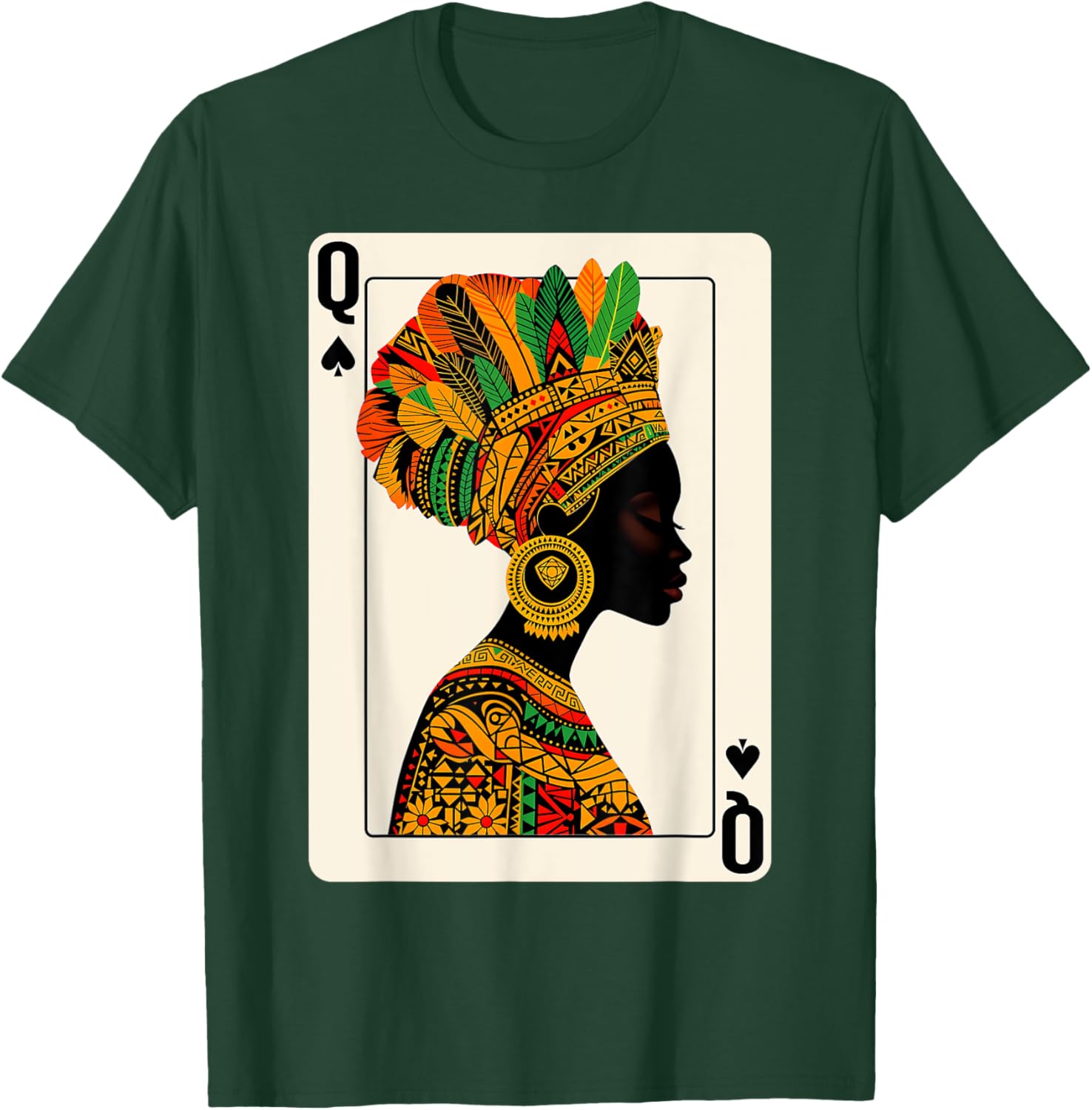 Black Queen of Spades Card Game T-Shirt Celebrating Proud Black Women - 4