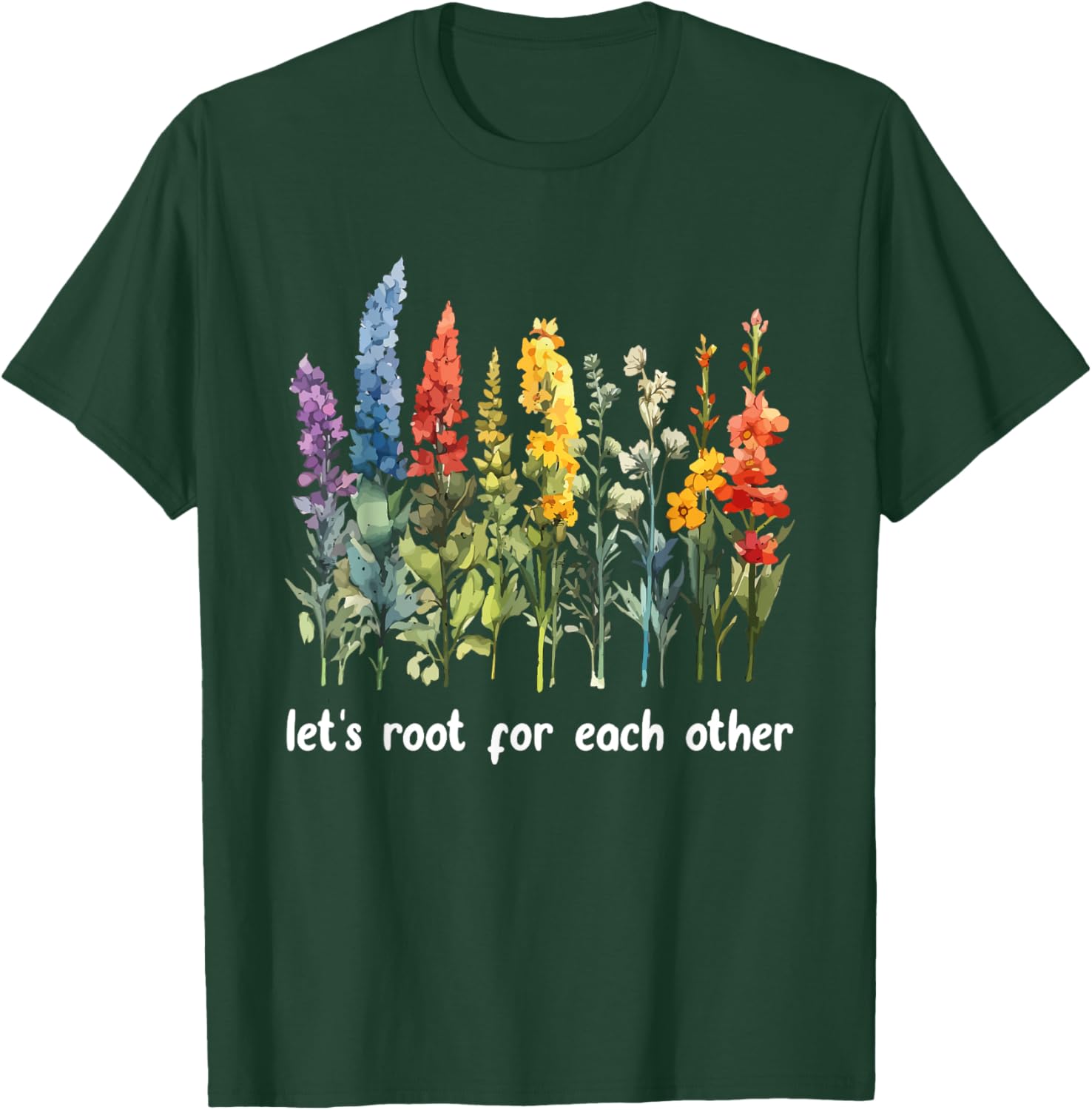 Inspirational Floral T-Shirt Let's Root for Each Other Motivational Style - 15