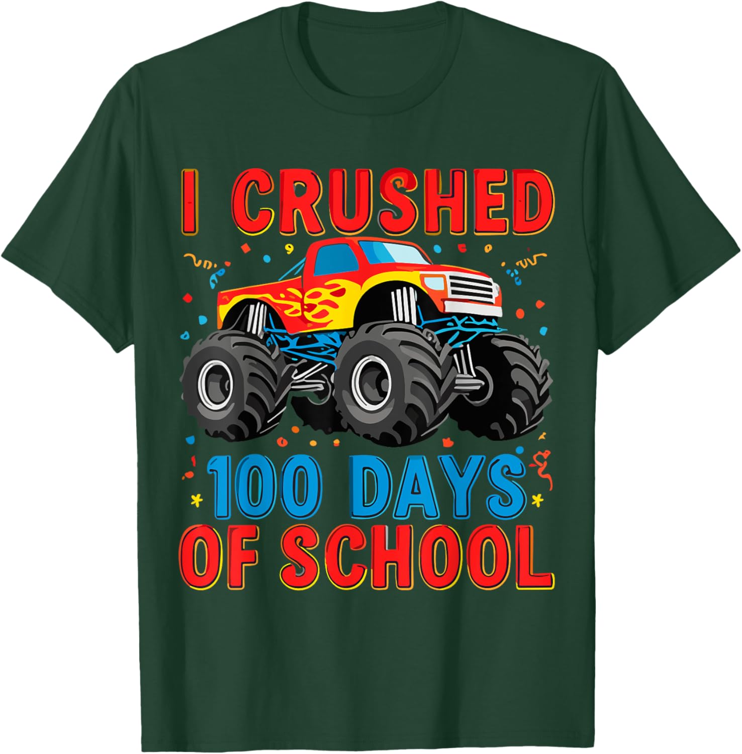 100 Days of School Monster Truck T-Shirt for Boys Fun School Spirit Gear - 3
