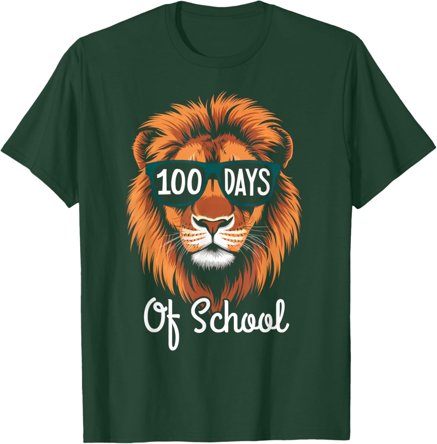 Cool Lion 100 Days Smarter Kids T-Shirt for 100th Day of School Fun - 6