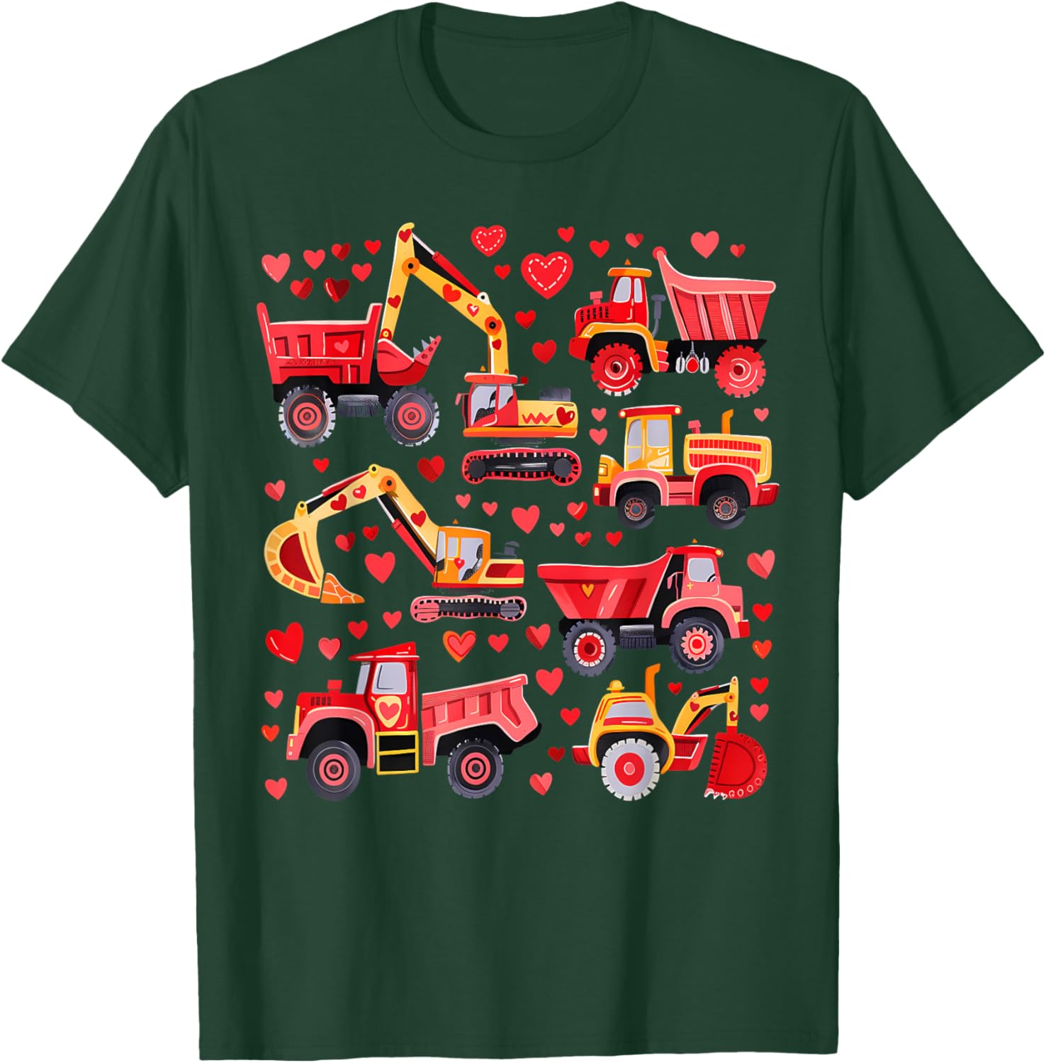 Loads of Love Construction Trucks Valentine's Day T-Shirt for Toddler Boys - 3
