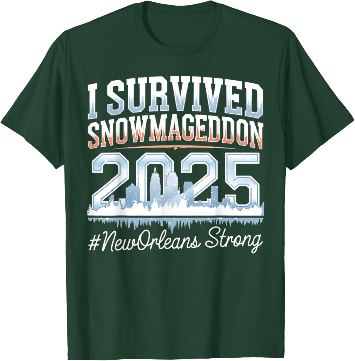 I Survived Snowmageddon 2025 New Orleans T-Shirt for Snow Lovers - 13