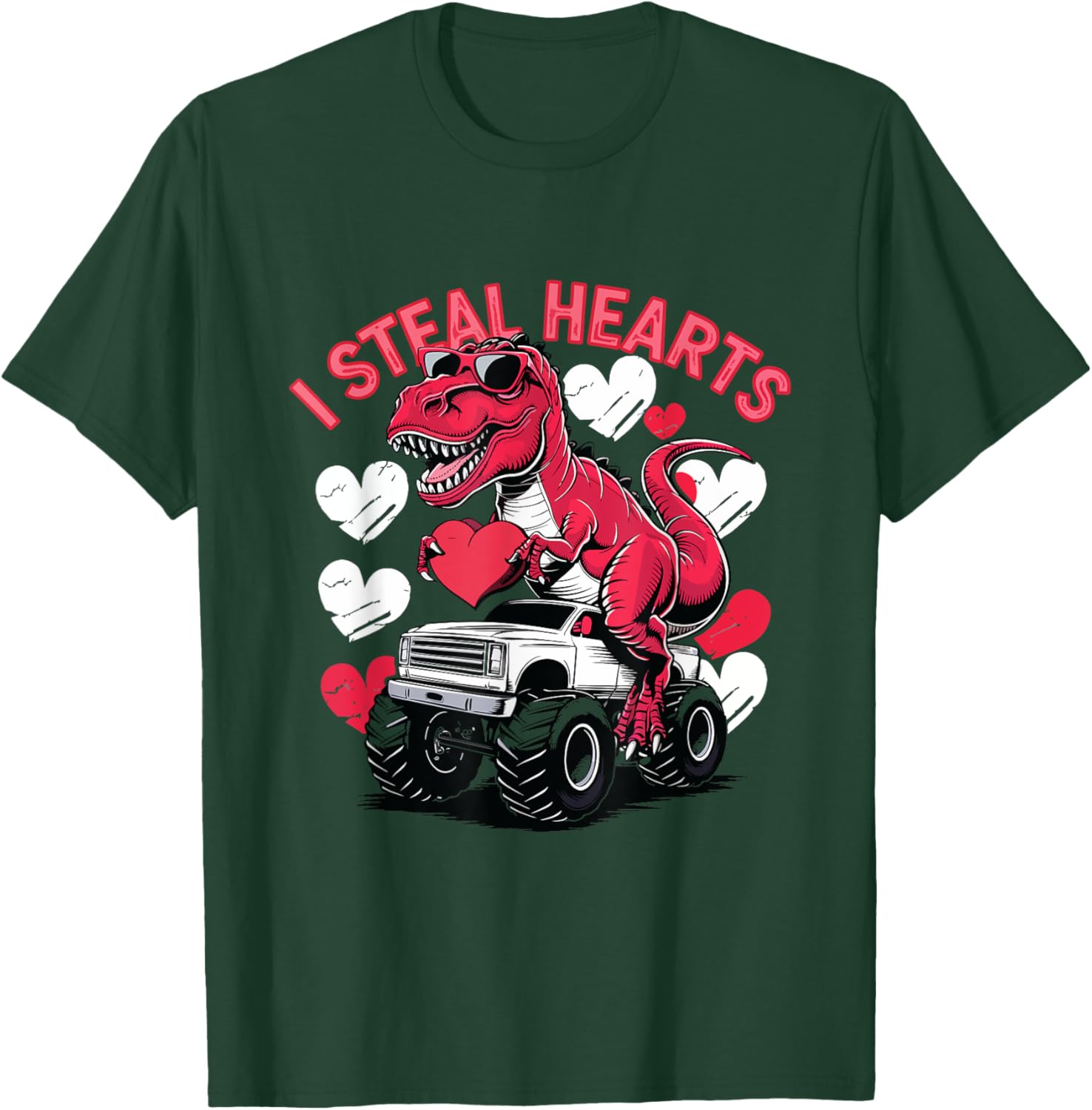 I Steal Hearts Toddler T-Rex Valentine's Day Shirt for Baby Boys - 16