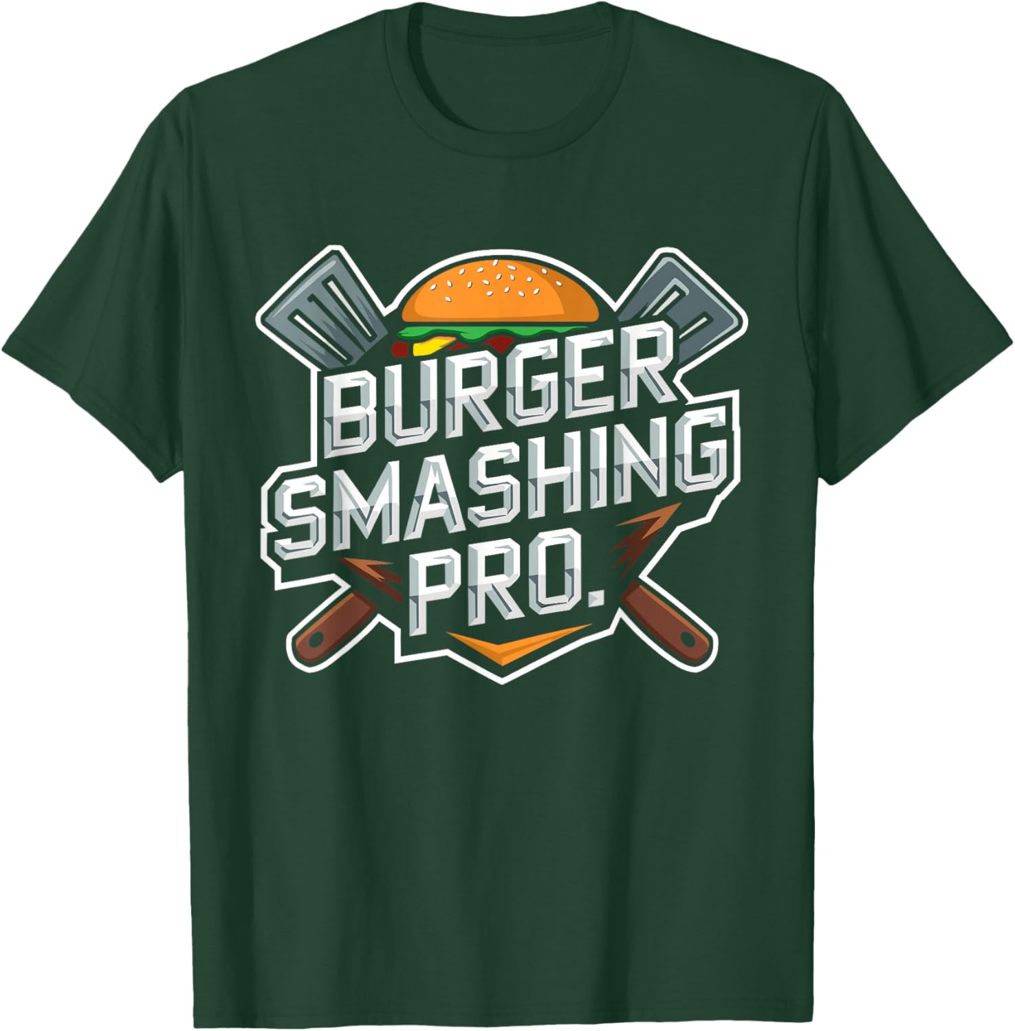 Smash Burger Lover Grilled Cheeseburger Flat Top T-Shirt for Foodies - 1