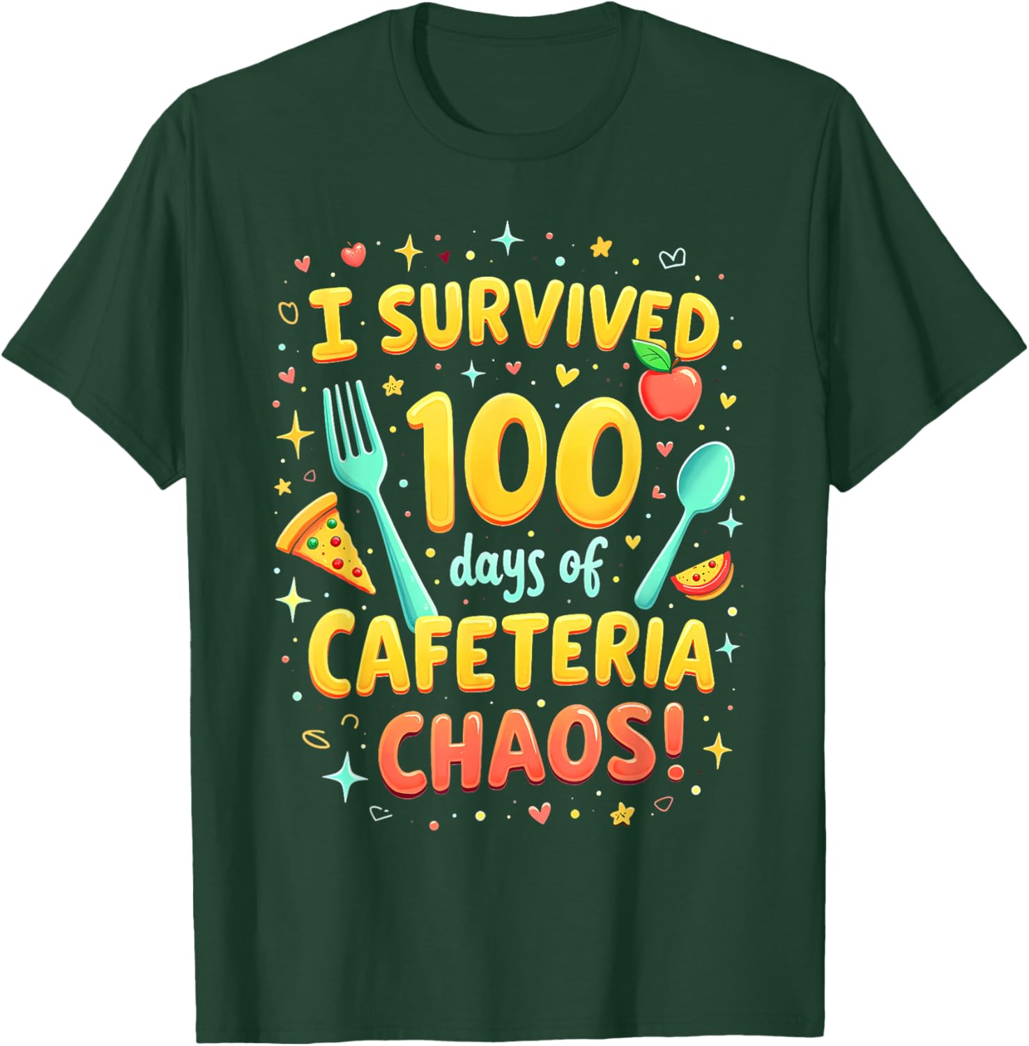 I Survived School Cafeteria Chaos Funny Lunch Lady T-Shirt for Kids - 10