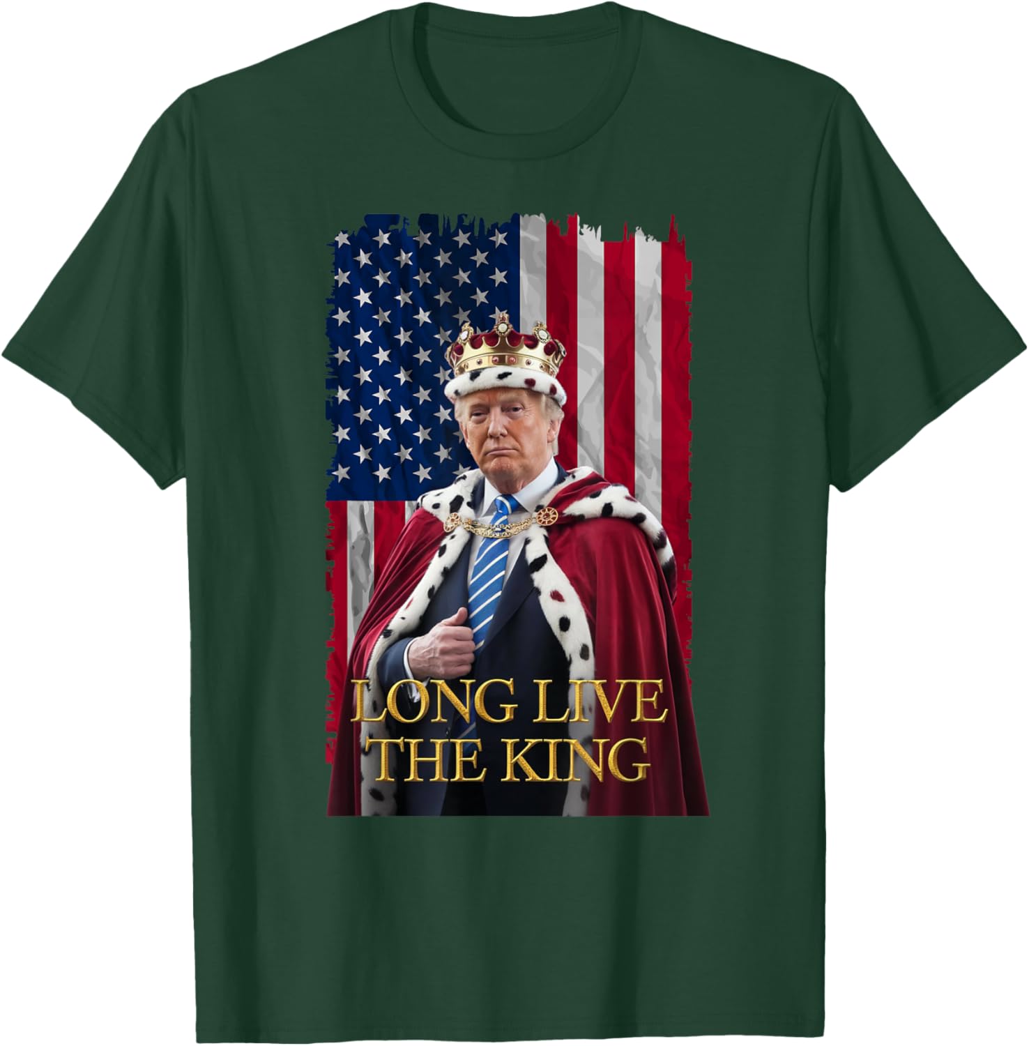 Long Live The King Vintage Trump Portrait T-Shirt for 4th of July Fun - 11