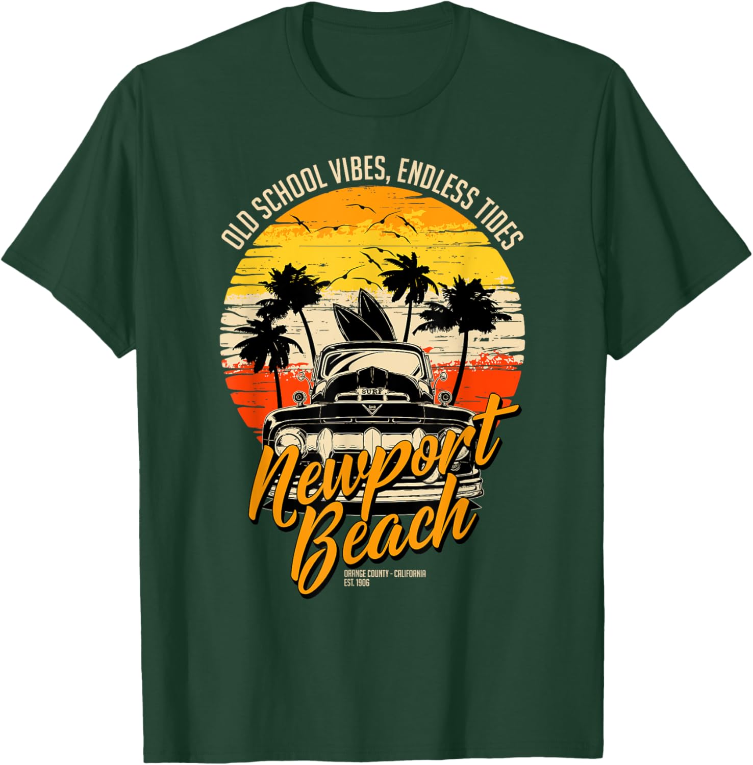 Vintage Newport Beach T-Shirt with Endless Tides Old School Vibes - 5