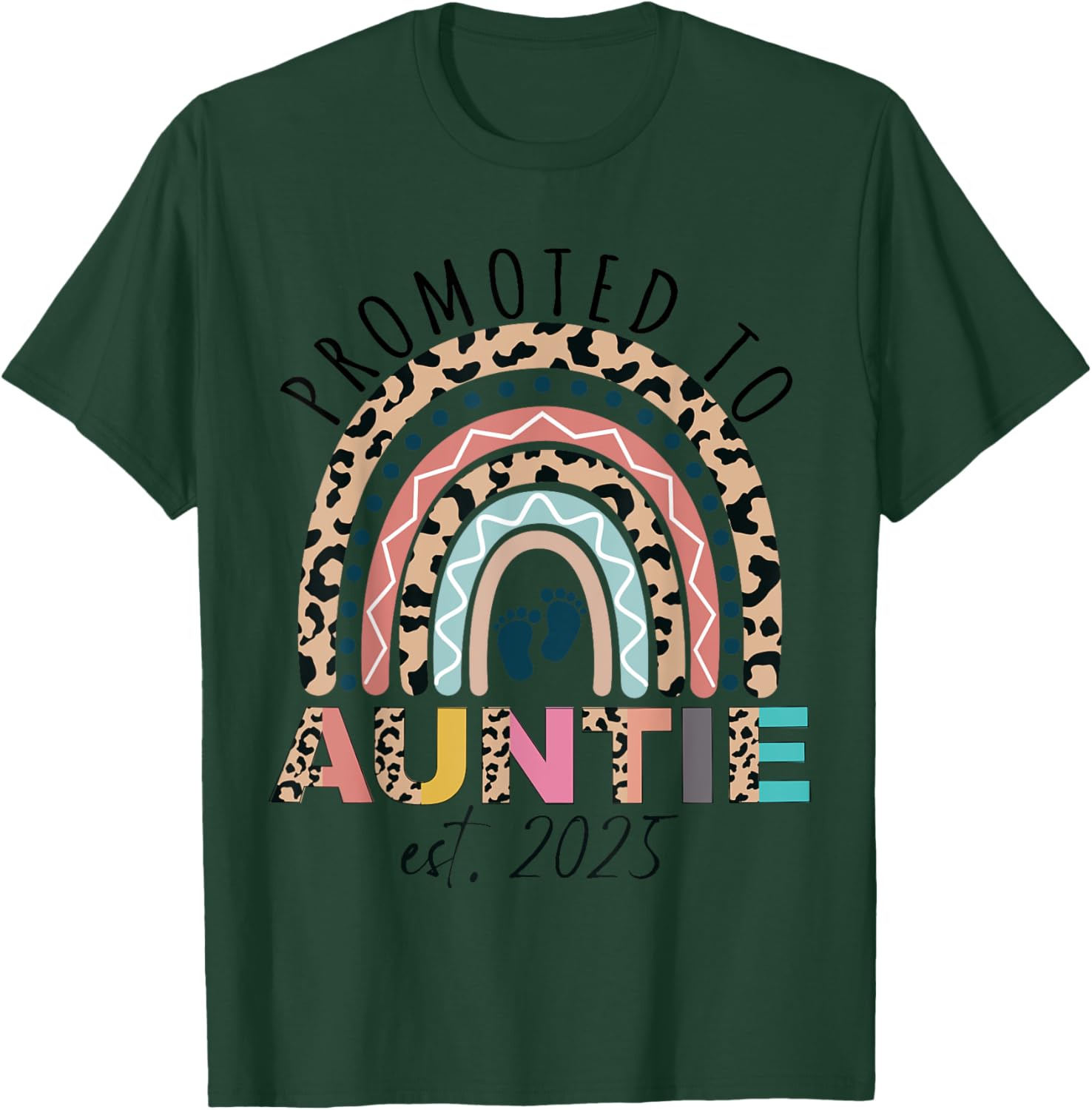 Promoted to Auntie Est 2025 Cute Mothers Day T-Shirt Gift for Aunties - 11