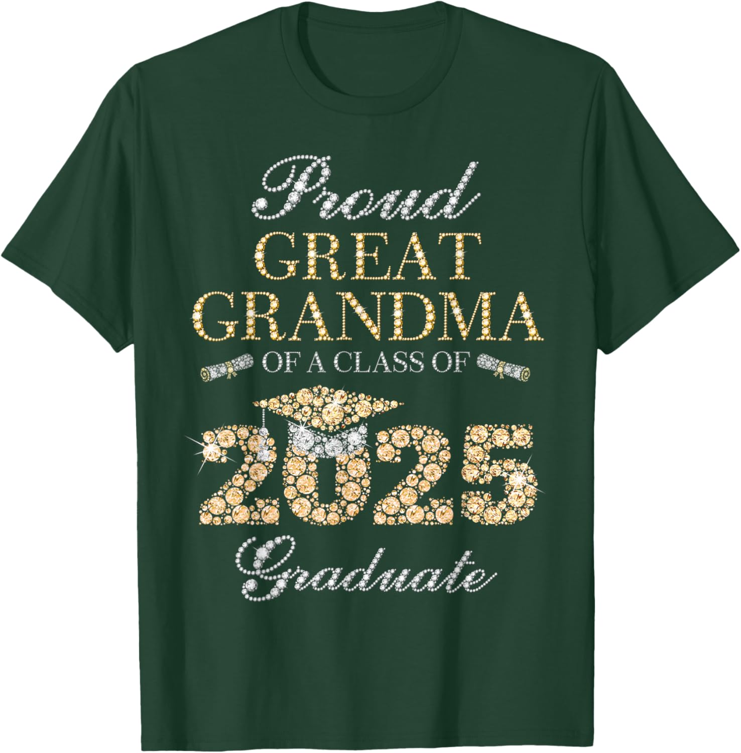 Proud Great Grandma Class of 2025 Graduate T-Shirt Gift for Grandma - 12