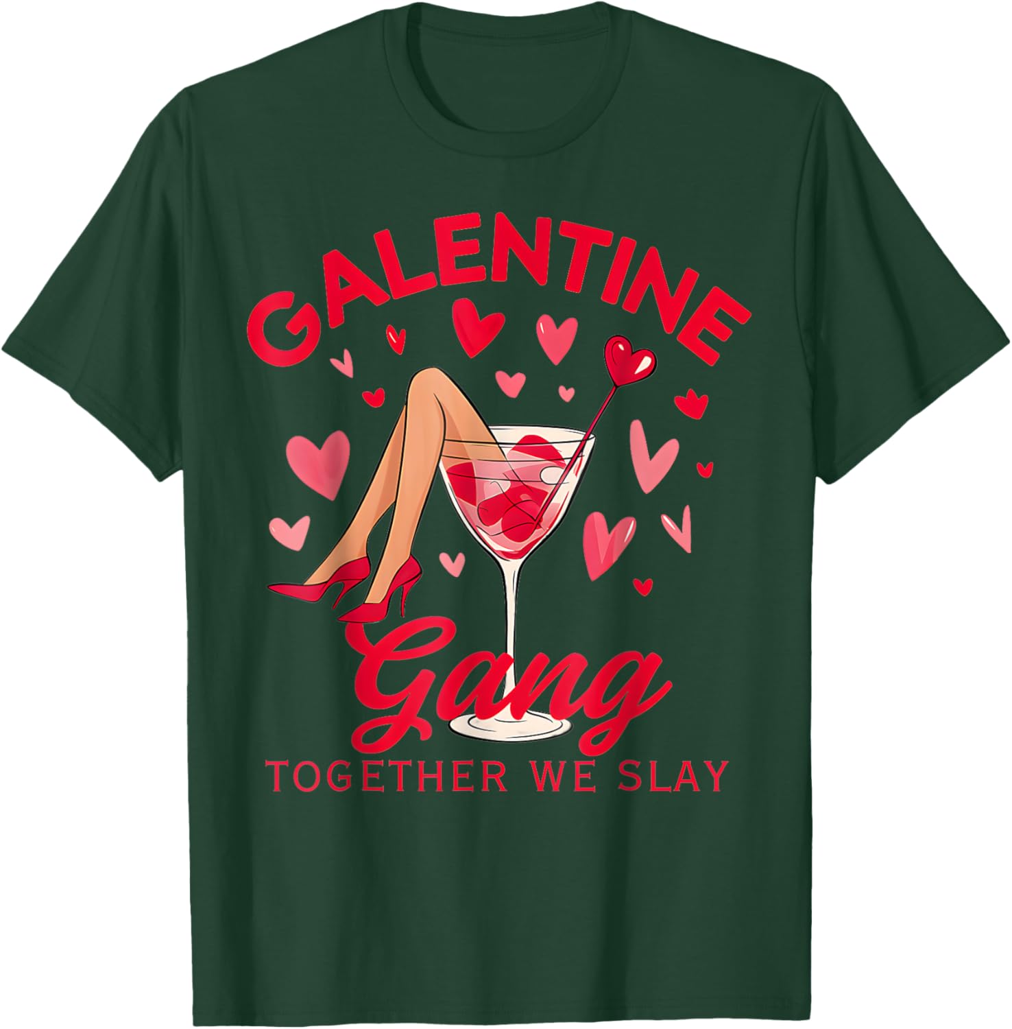 Galentine Gang Together We Slay Valentine's Day T-Shirt for Women and Girls - 11