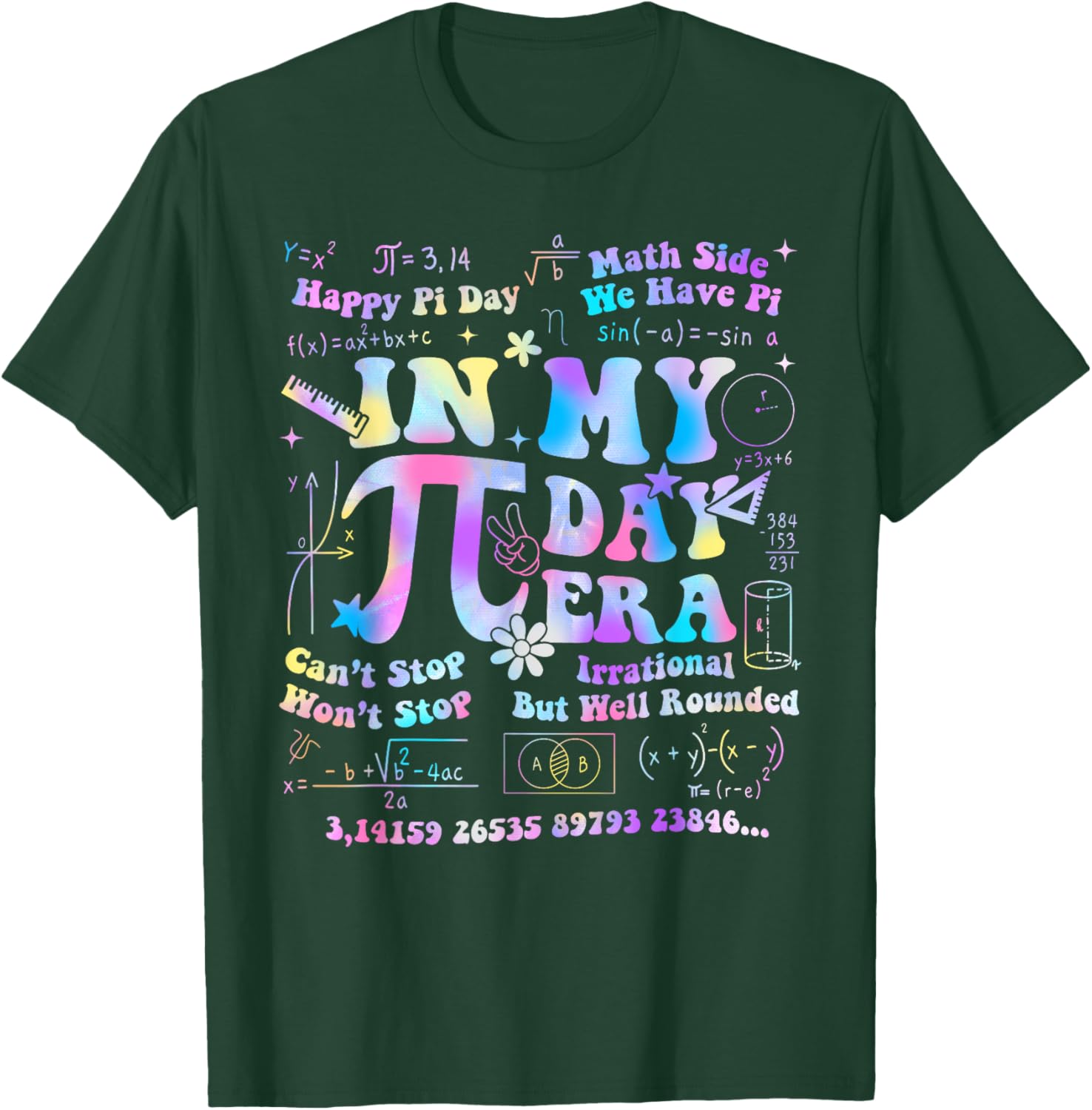 In My Pi Day Era Tie Dye T-Shirt for Math and Science Lovers - 14