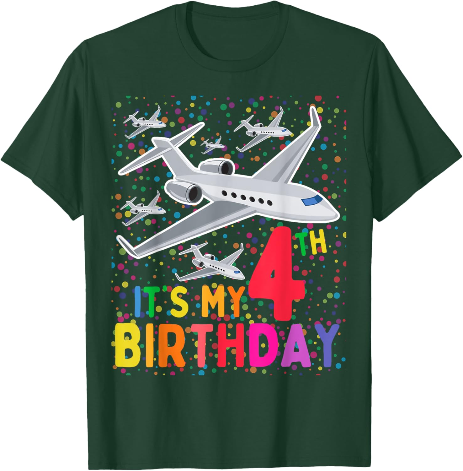 Its My 4th Birthday Airplane T-Shirt for Boys and Girls Fun Gift - 5
