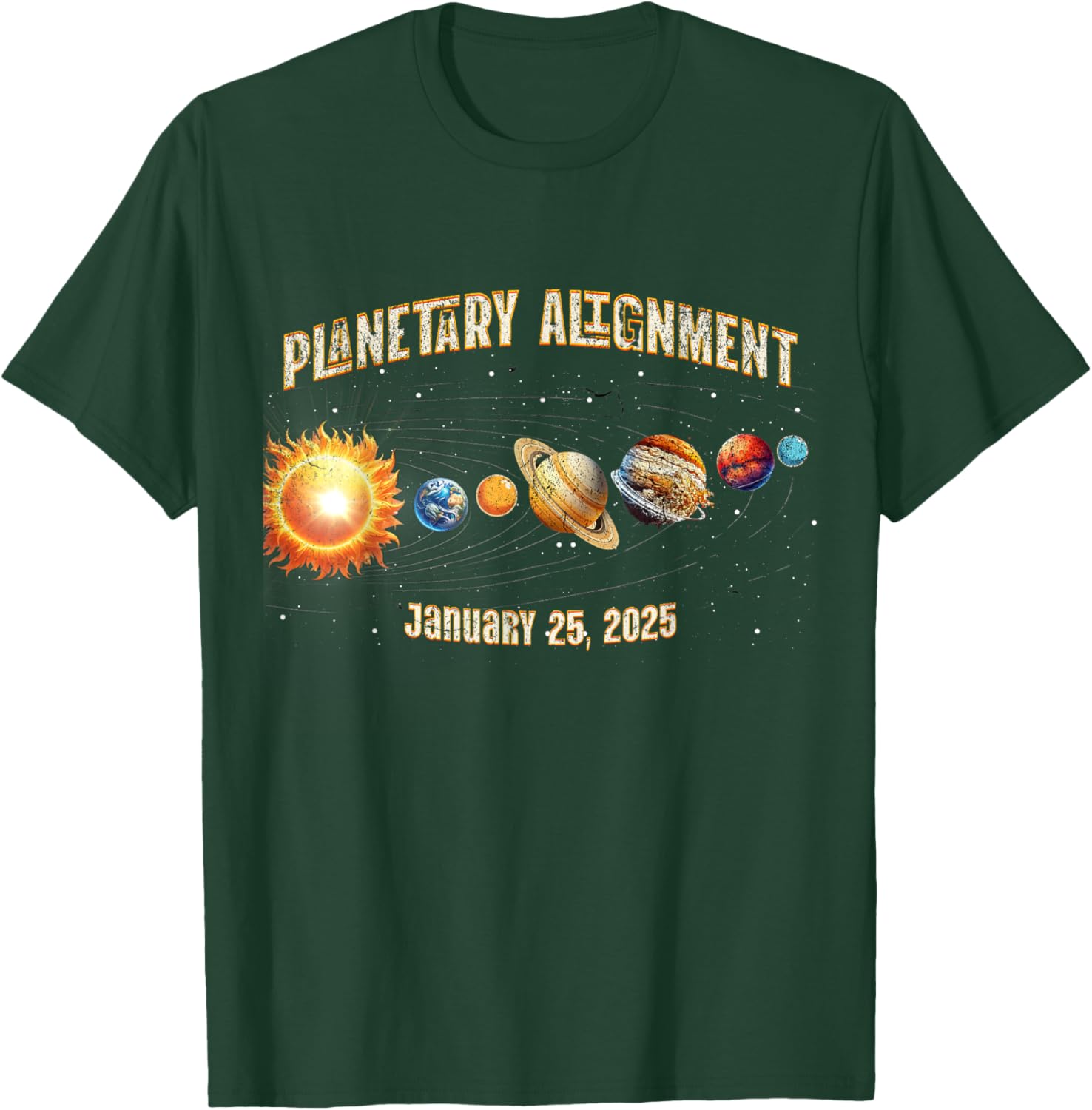 Vintage Planetary Alignment Memory T-Shirt for January 25 2025 Events - 2