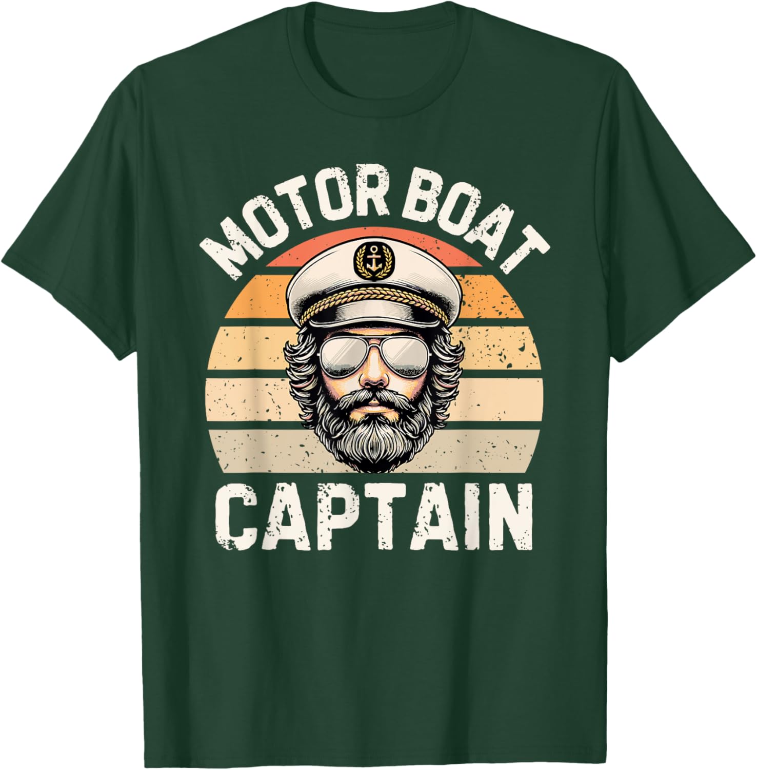 Funny Retro Motor Boat Captain T-Shirt for Nautical Enthusiasts - 17