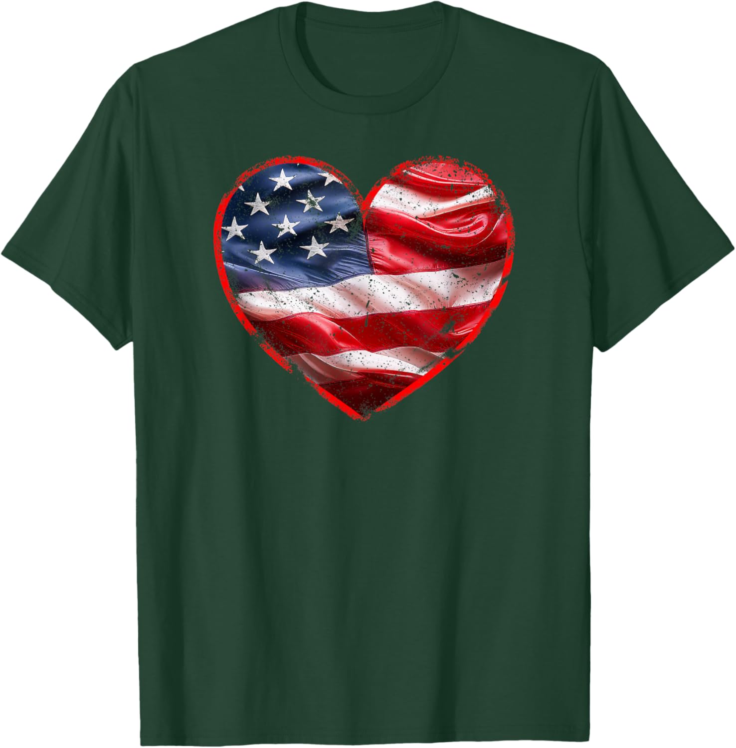 Heart-Shaped American Flag T-Shirt | Patriotic Clothing for All - 6