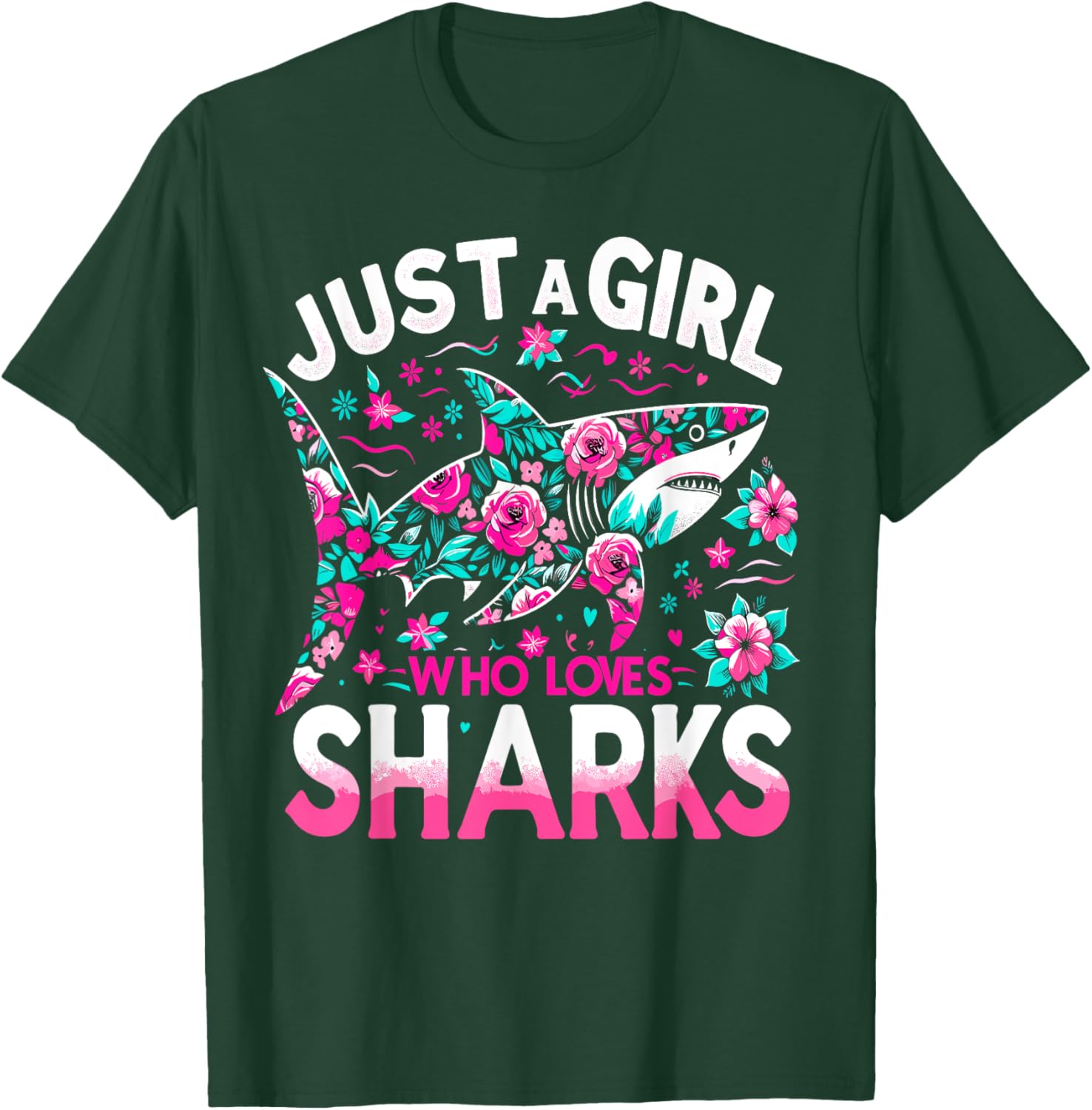 Just A Girl Who Loves Sharks T-Shirt for Shark Lovers and Ocean Fans - 11