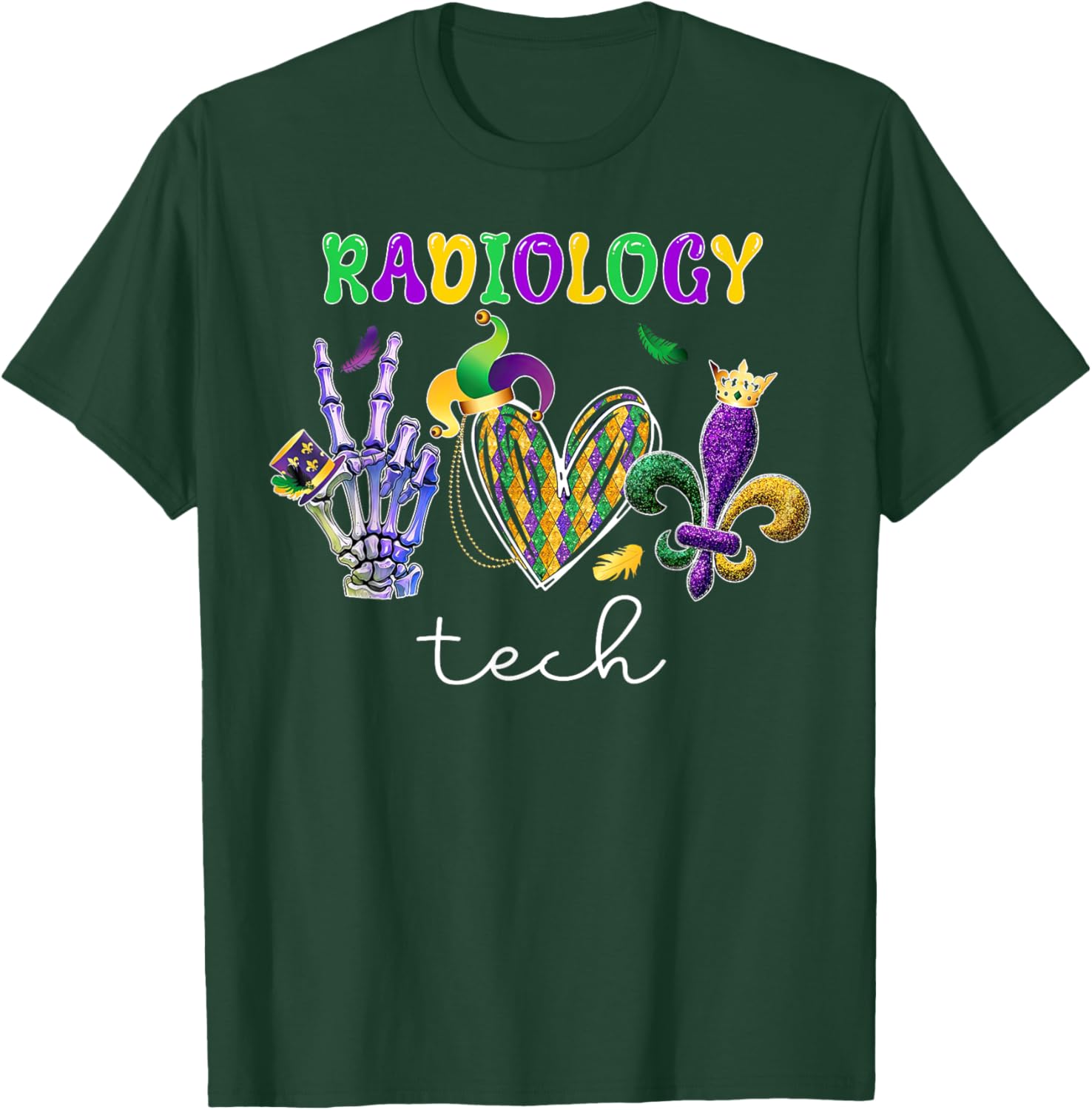 Radiology Tech Mardi Gras T-Shirt for X-Ray Technologists and Fans - 19