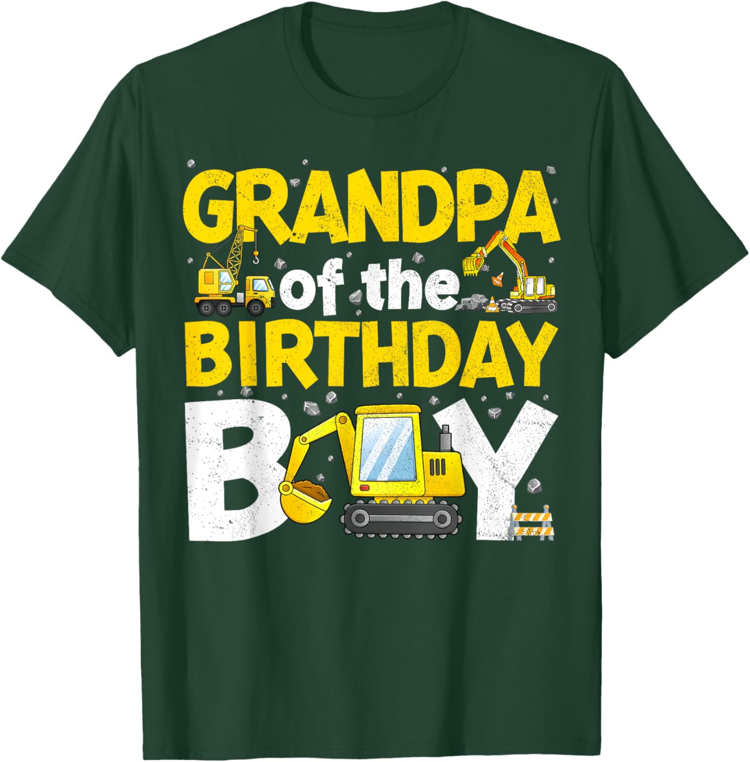 Grandpa Of The Birthday Boy Construction Family Party T-Shirt Gift - 6