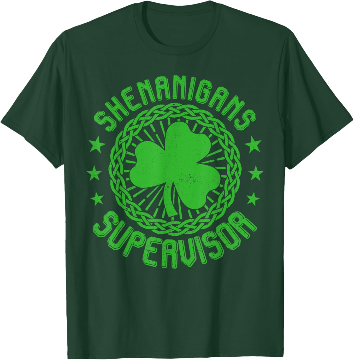 Shenanigans Supervisor Shamrock St Patricks Day T-Shirt for Fun Celebrations - 1