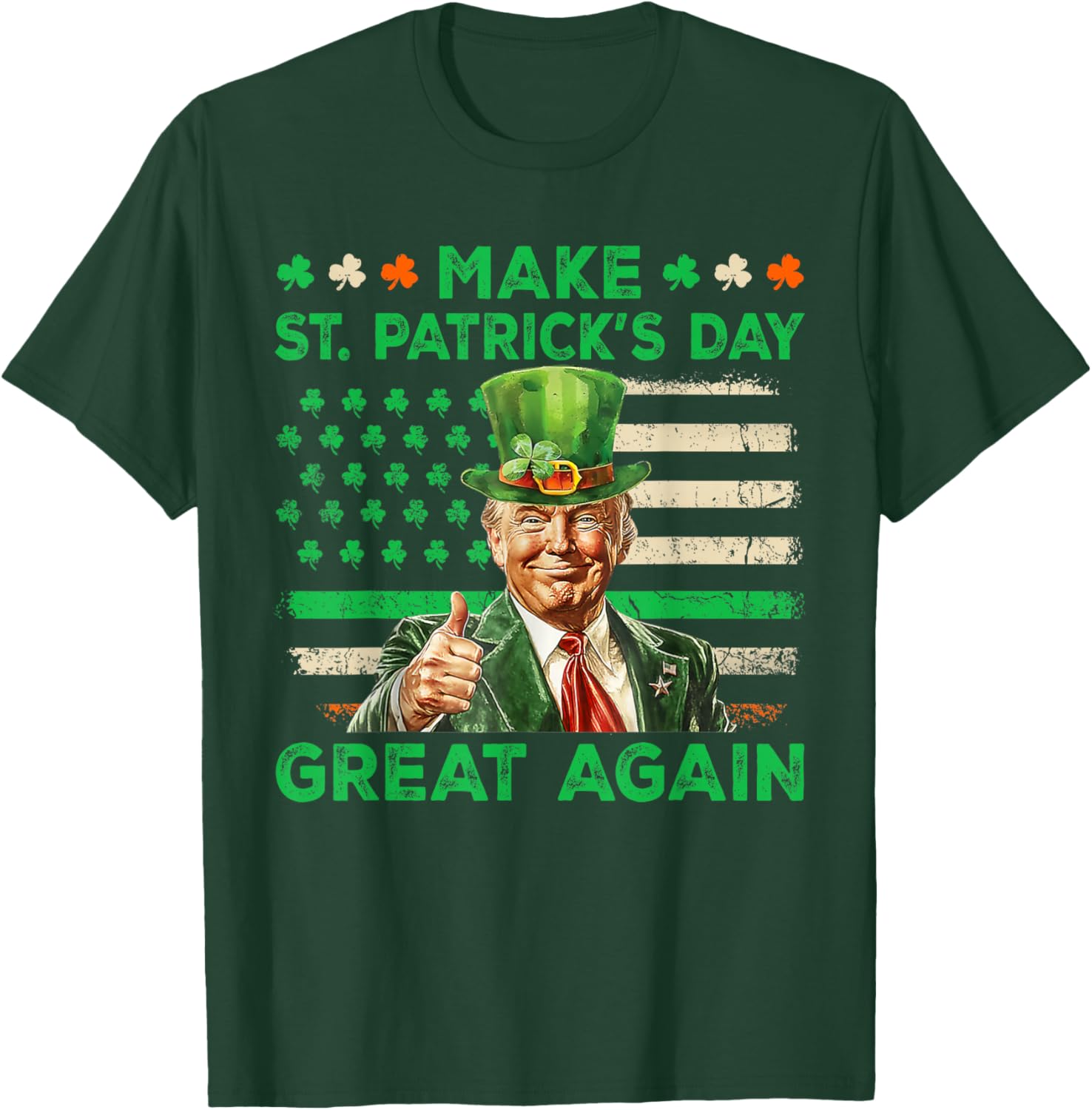 St Patricks Day Trump T-Shirt Irish American Flag Fun Apparel - 7