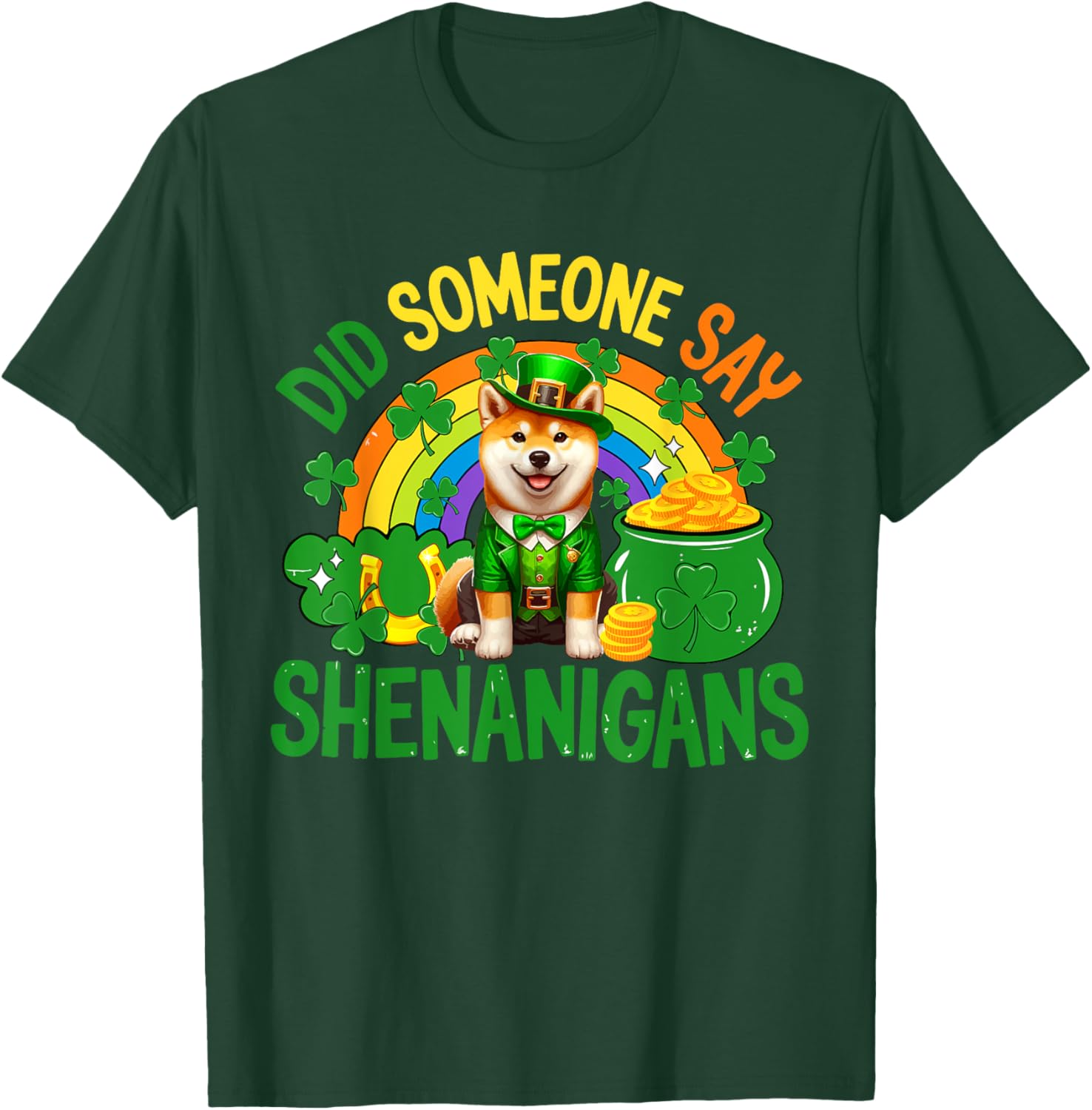 Shenanigans St. Patrick's Day Shiba Inu T-Shirt for Fun Celebrations - 21