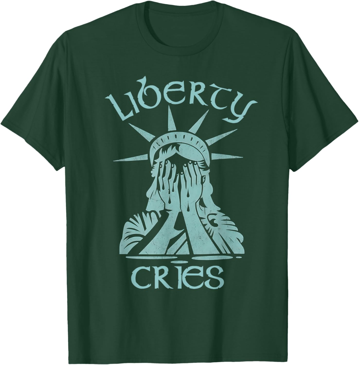 Statue of Liberty Headache Disgust Cry T-Shirt for American Pride - 18
