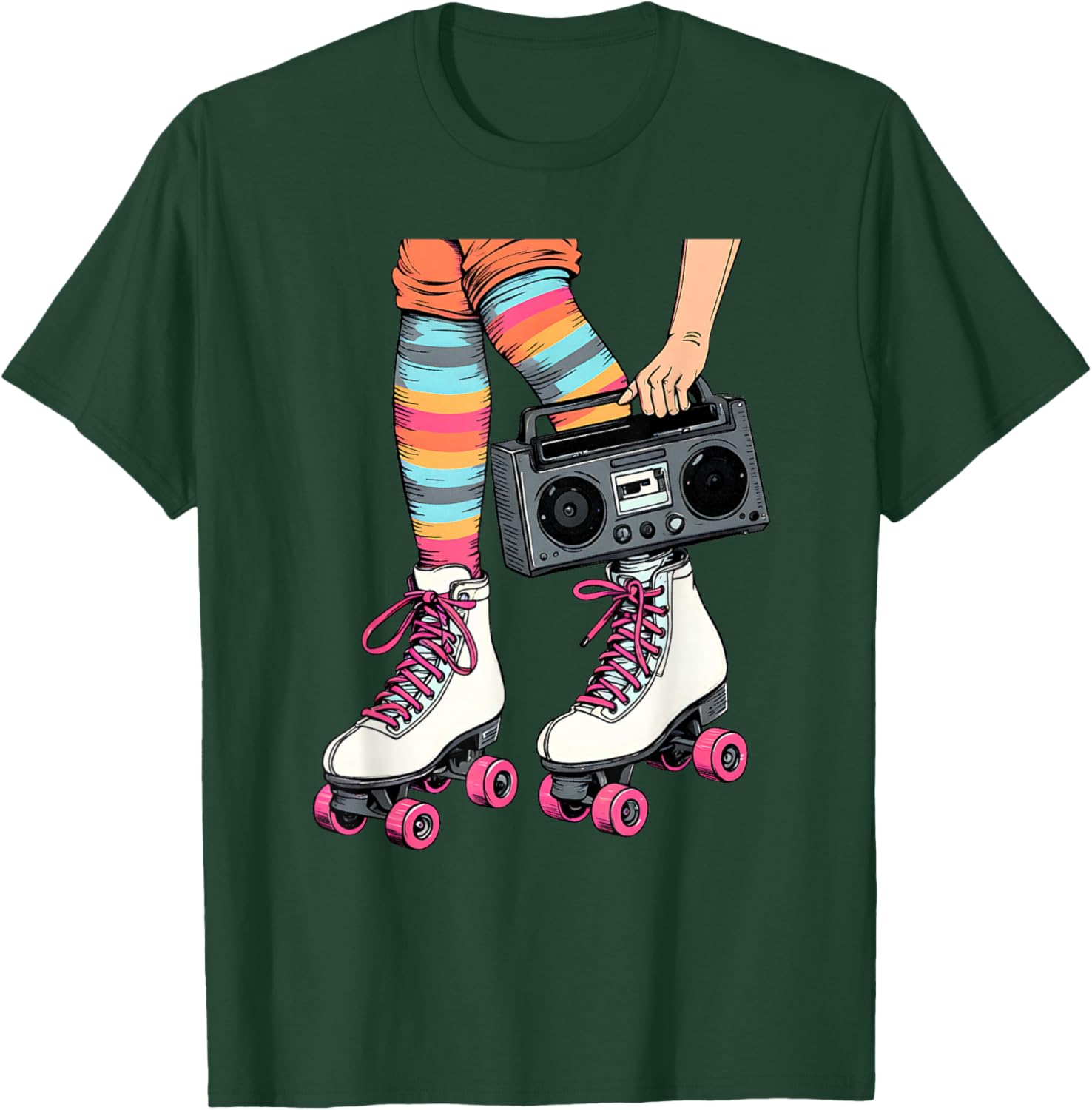 Retro Rollerskates Boombox T-Shirt for Fun 80's 90's Girls Vibes - 14