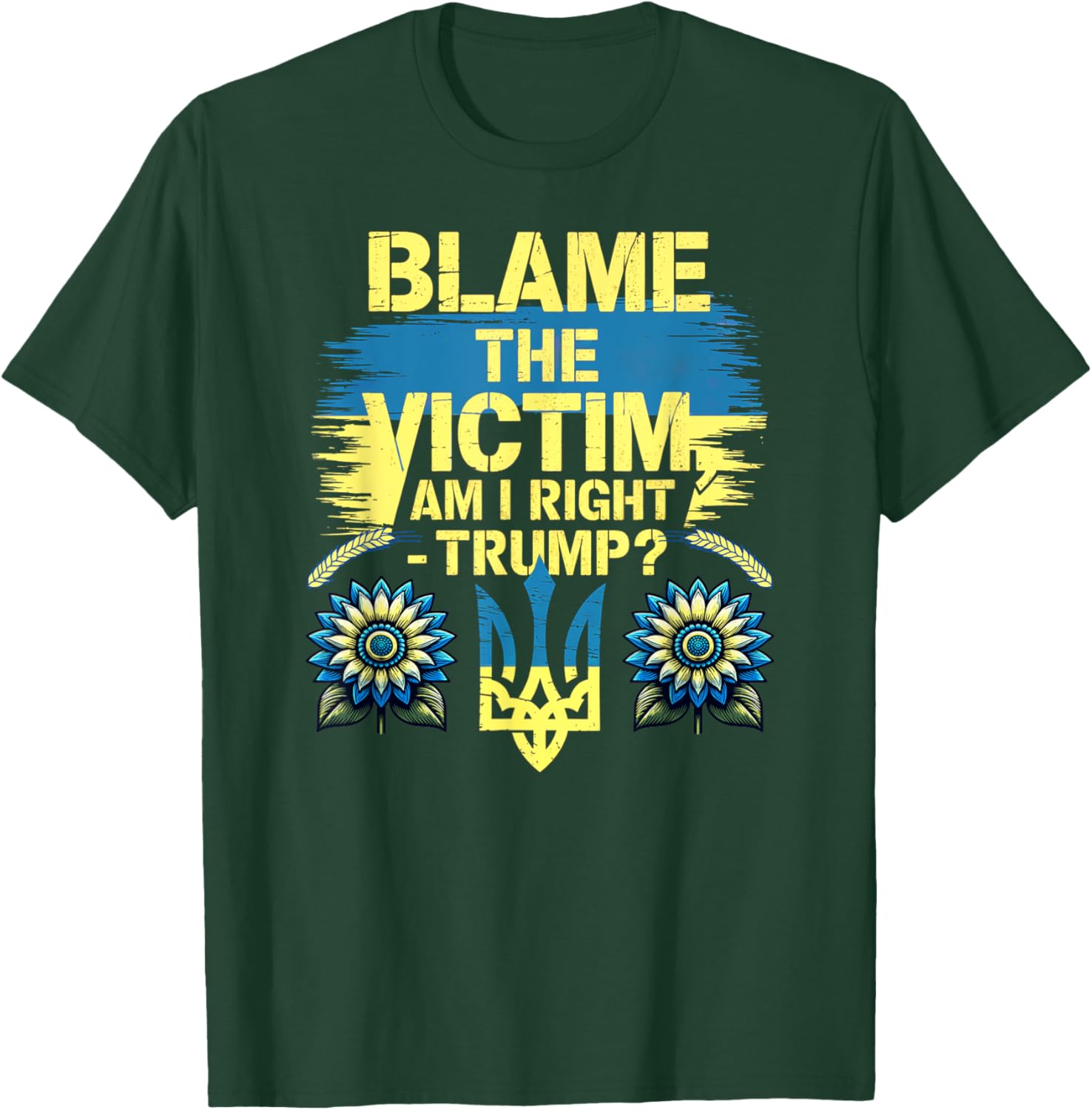Anti-Trump Pro-Ukraine Graphic T-Shirt for Statement Supporters - 1