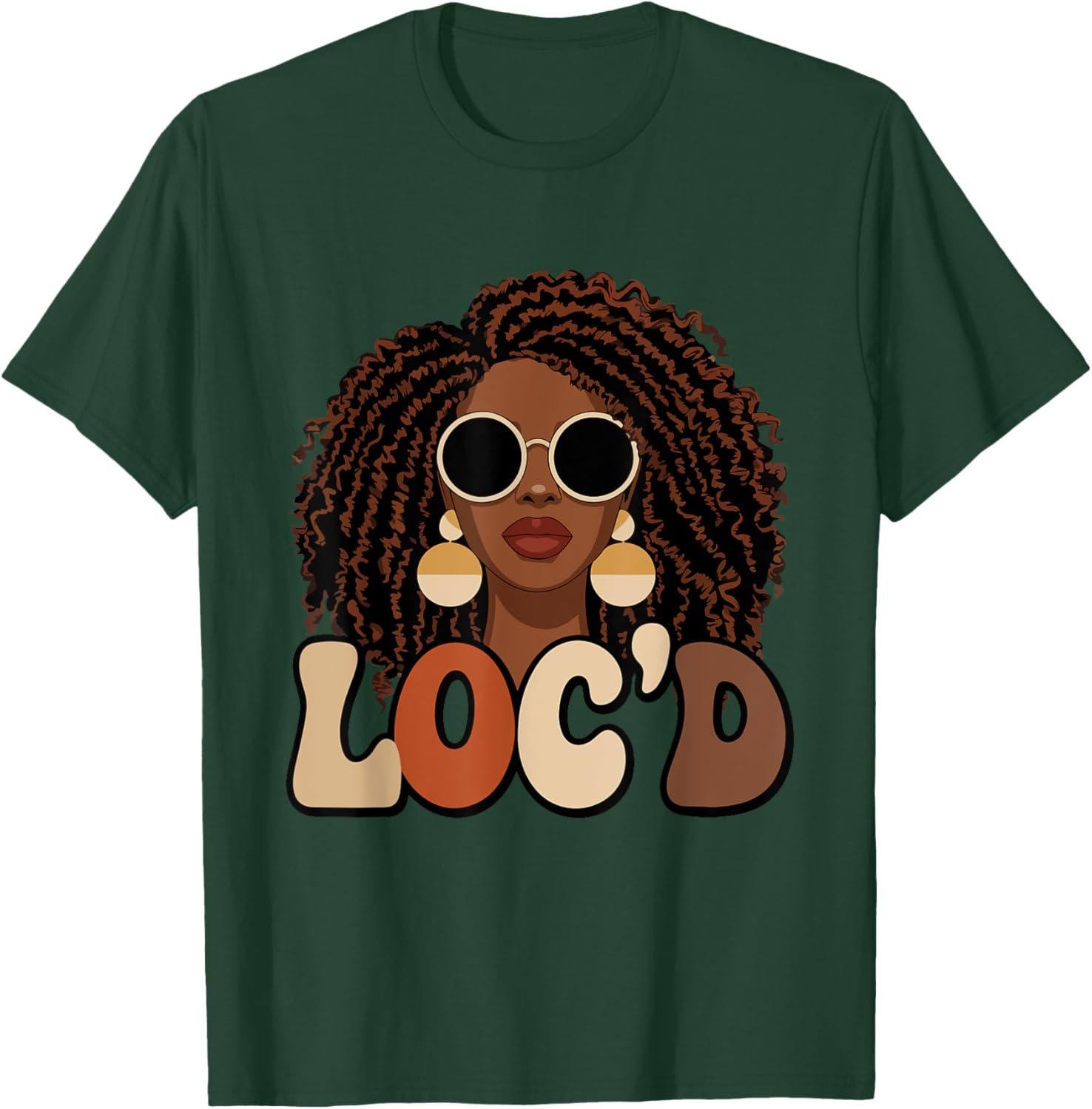 Loc'd For Life Afro Locs T-Shirt for Black Melanin Women Stylish Tee - 14