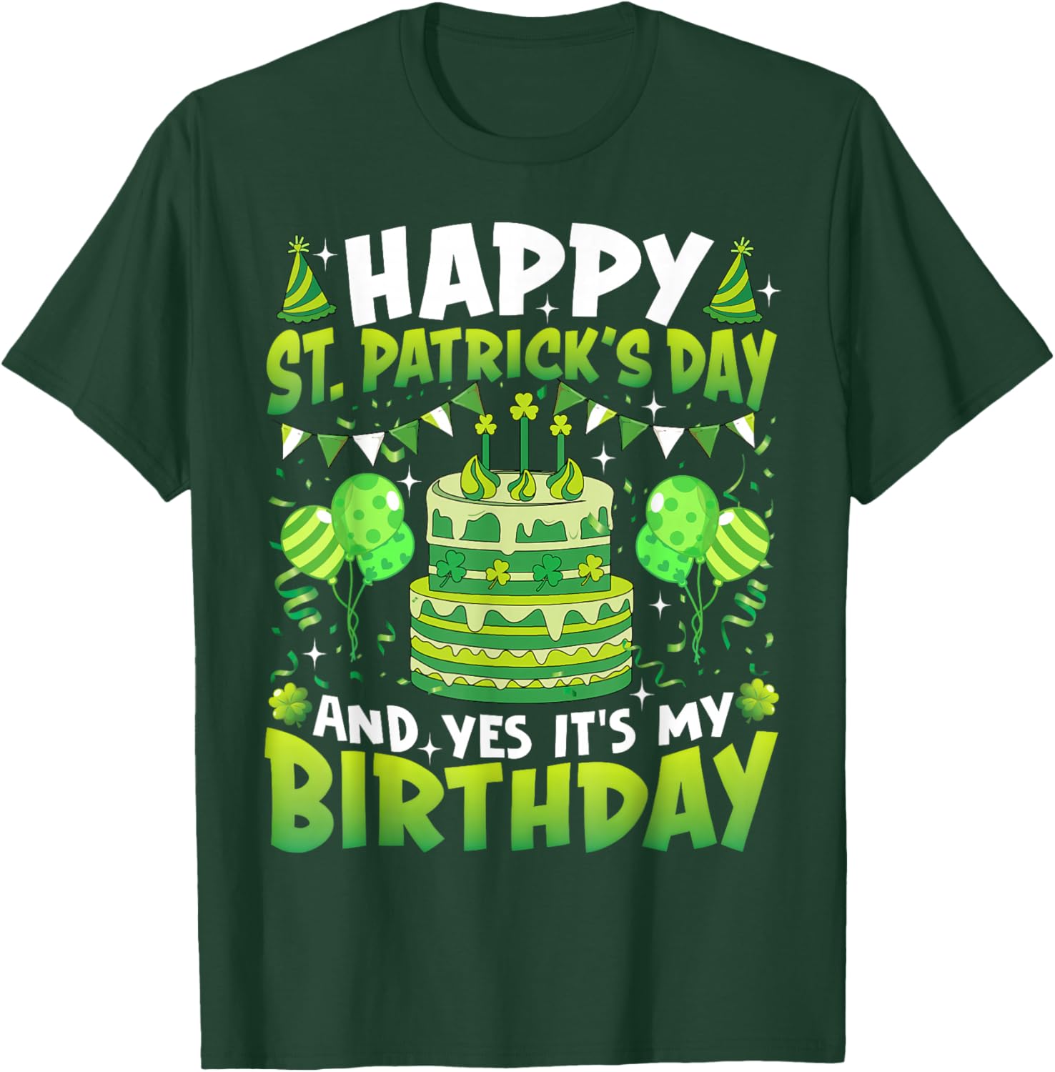 Happy St Patrick's Day Birthday T-Shirt for Kids and Adults - 7