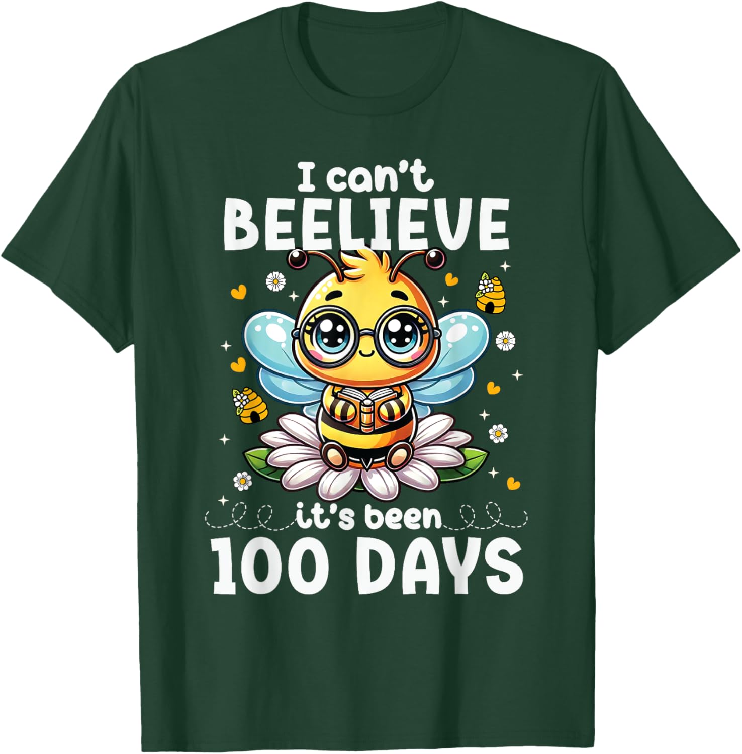 Fun 100 Days of School Bee T-Shirt for Kids and Teachers - 3